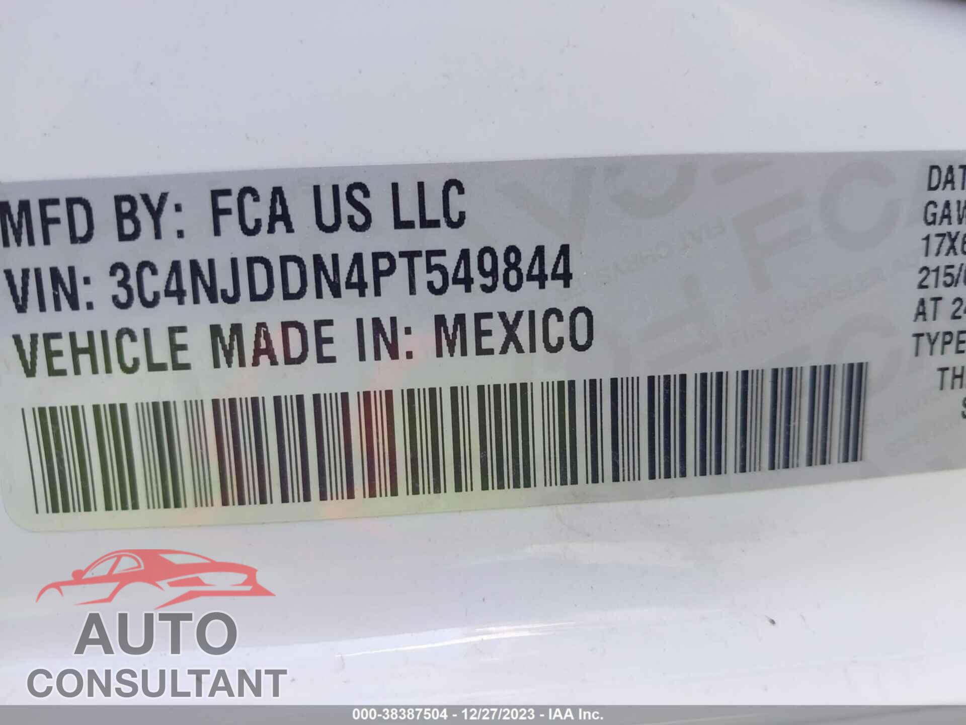 JEEP COMPASS 2023 - 3C4NJDDN4PT549844