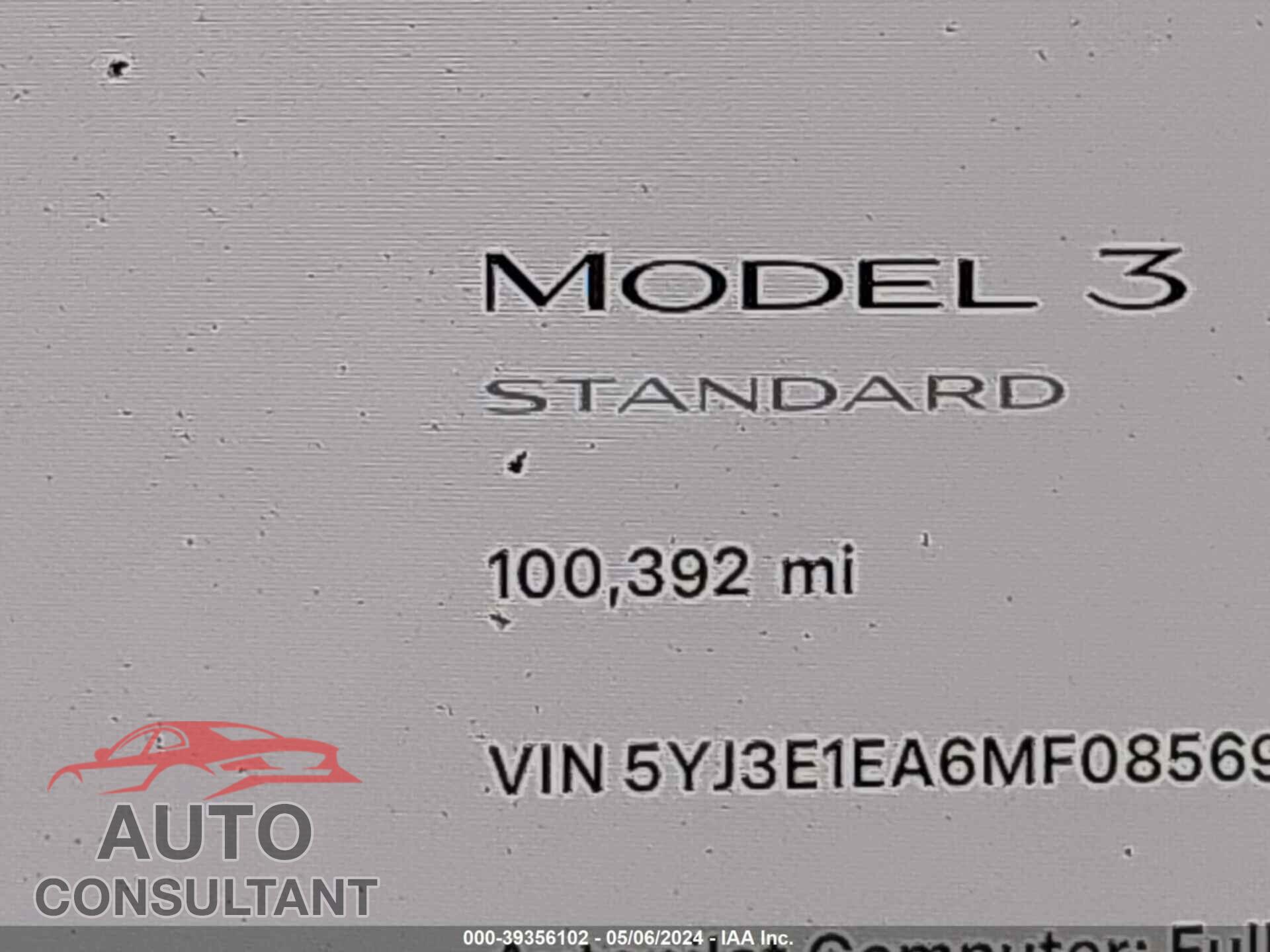TESLA MODEL 3 2021 - 5YJ3E1EA6MF085696