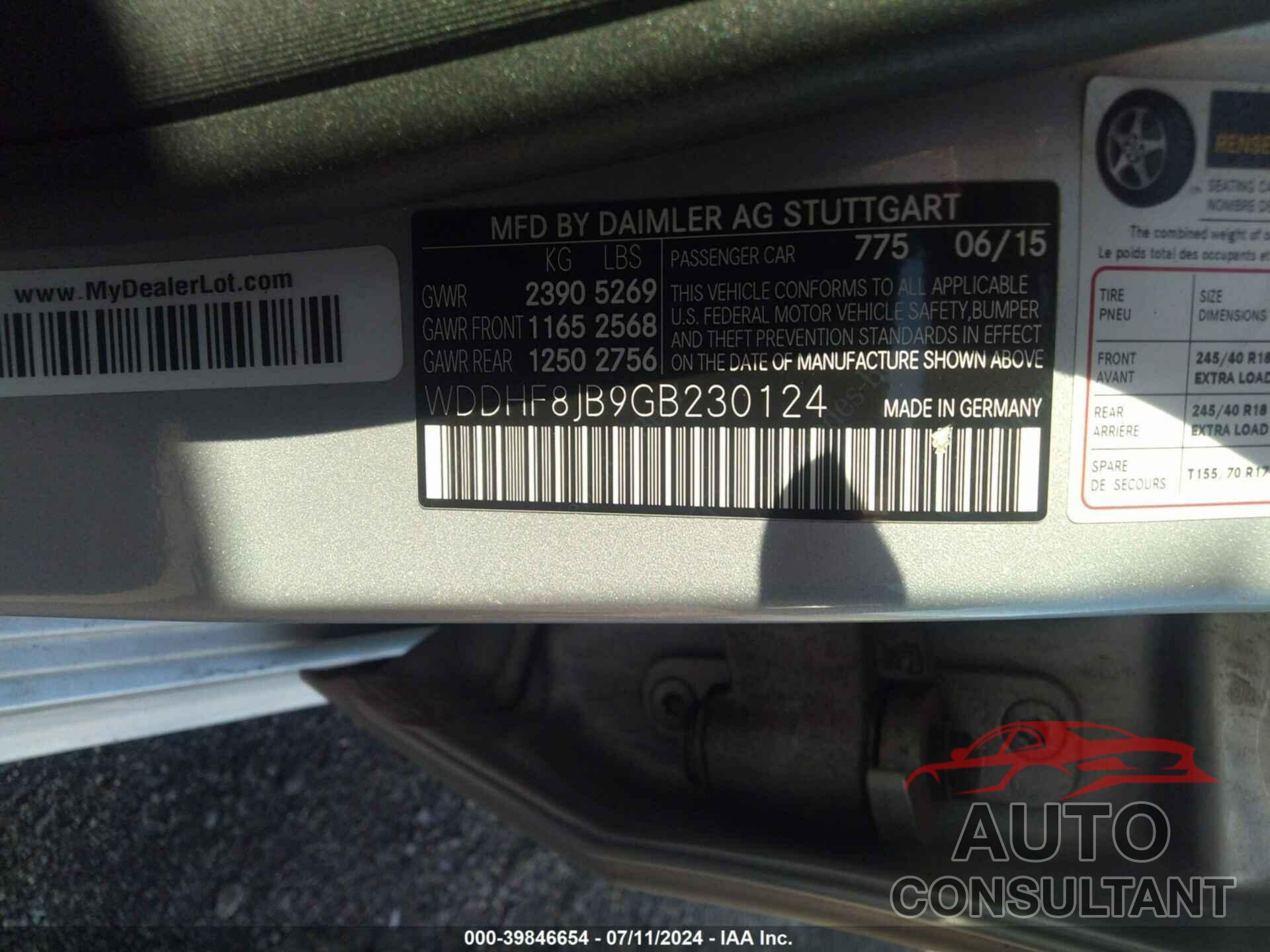 MERCEDES-BENZ E 350 2016 - WDDHF8JB9GB230124