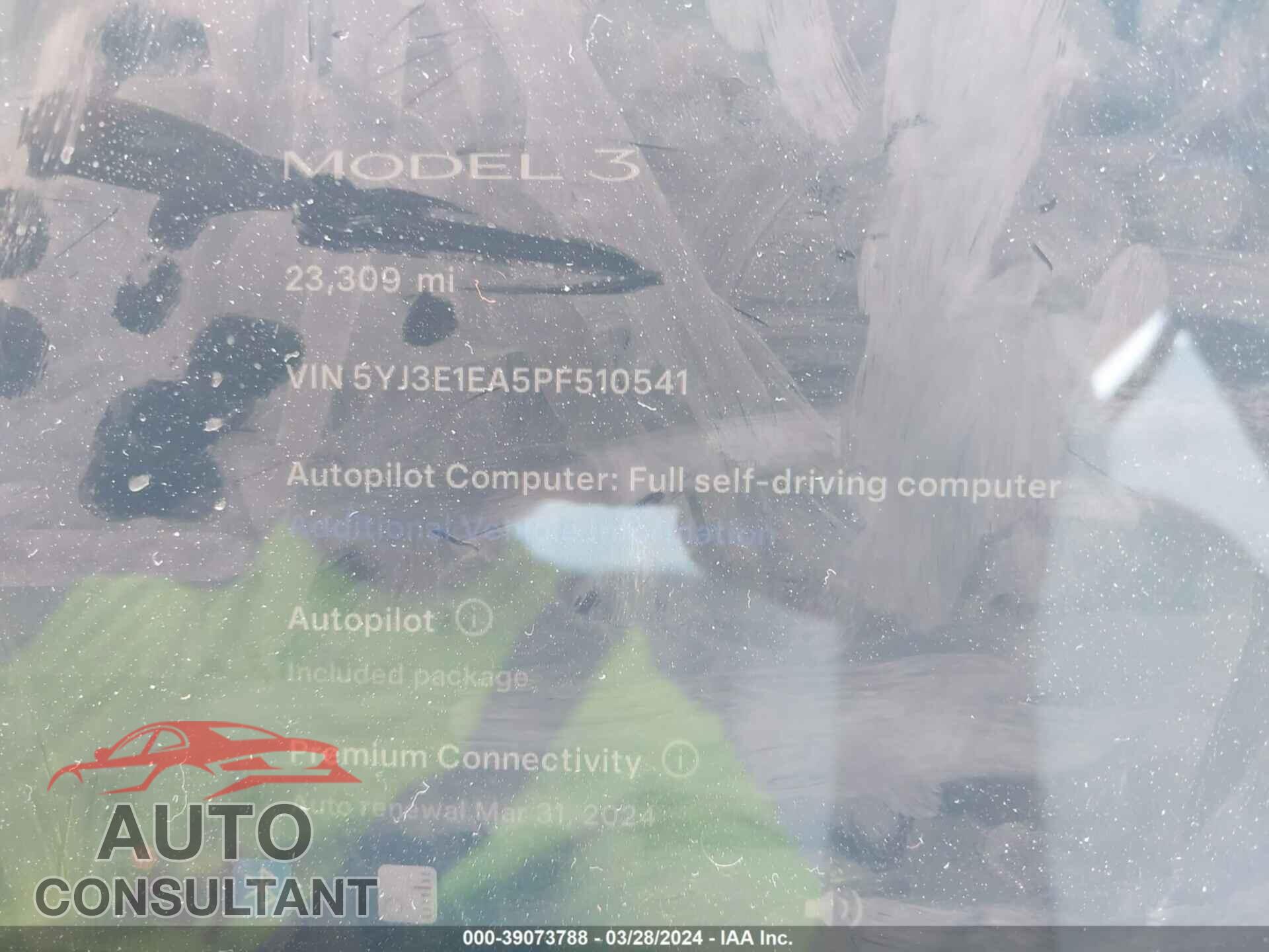 TESLA MODEL 3 2023 - 5YJ3E1EA5PF510541