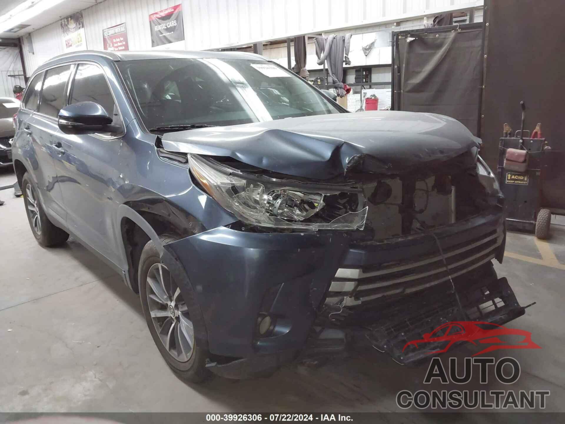 TOYOTA HIGHLANDER 2019 - 5TDKZRFHXKS342636