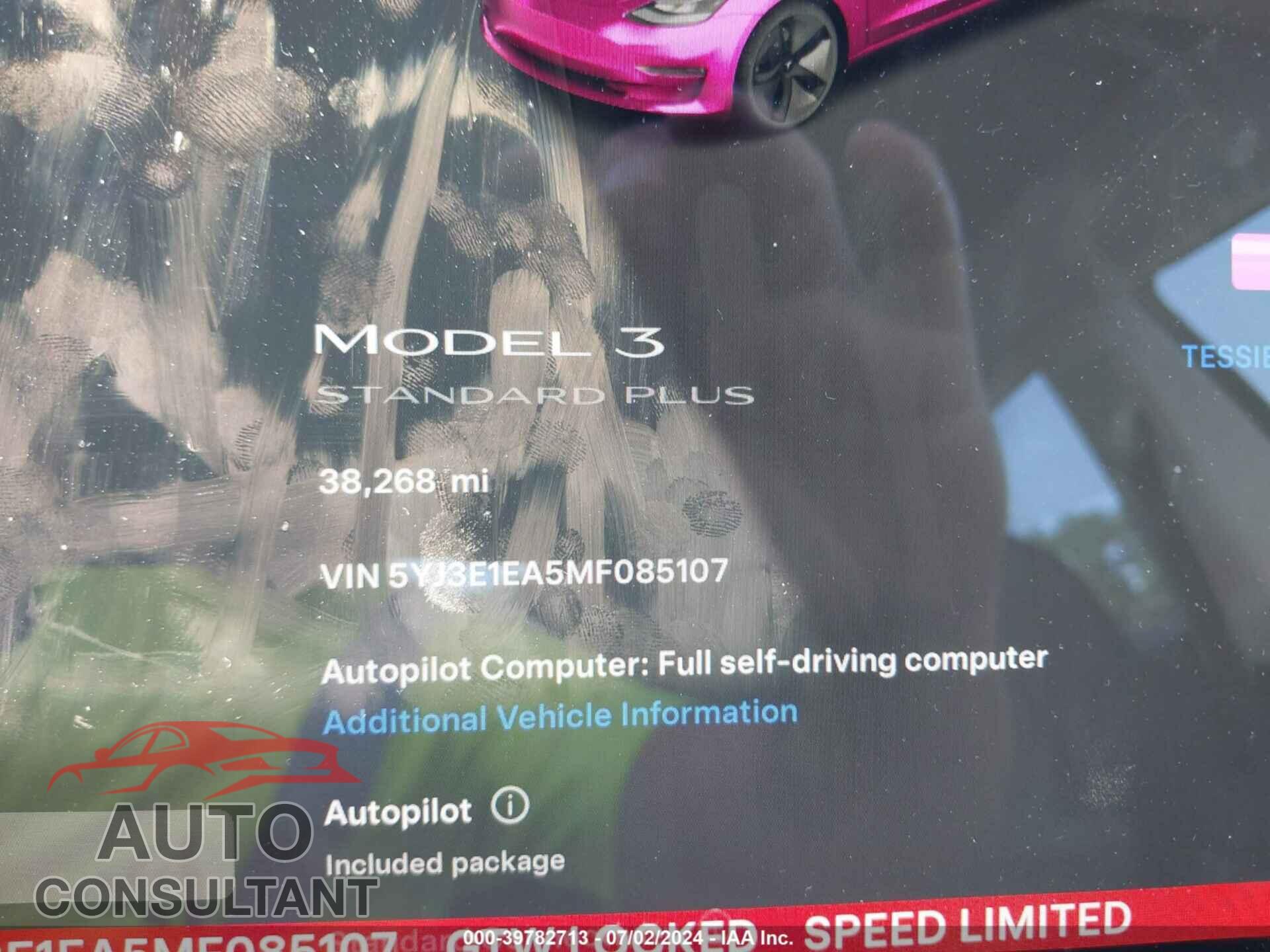 TESLA MODEL 3 2021 - 5YJ3E1EA5MF085107