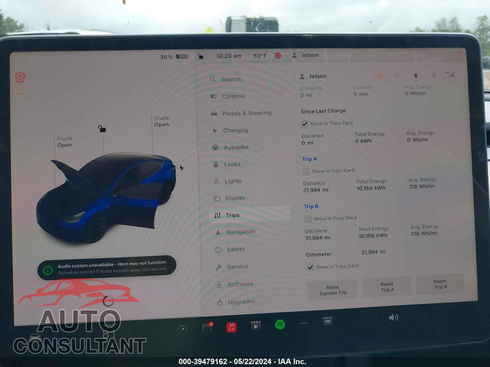 TESLA MODEL Y 2022 - 7SAYGDEE0NF457249