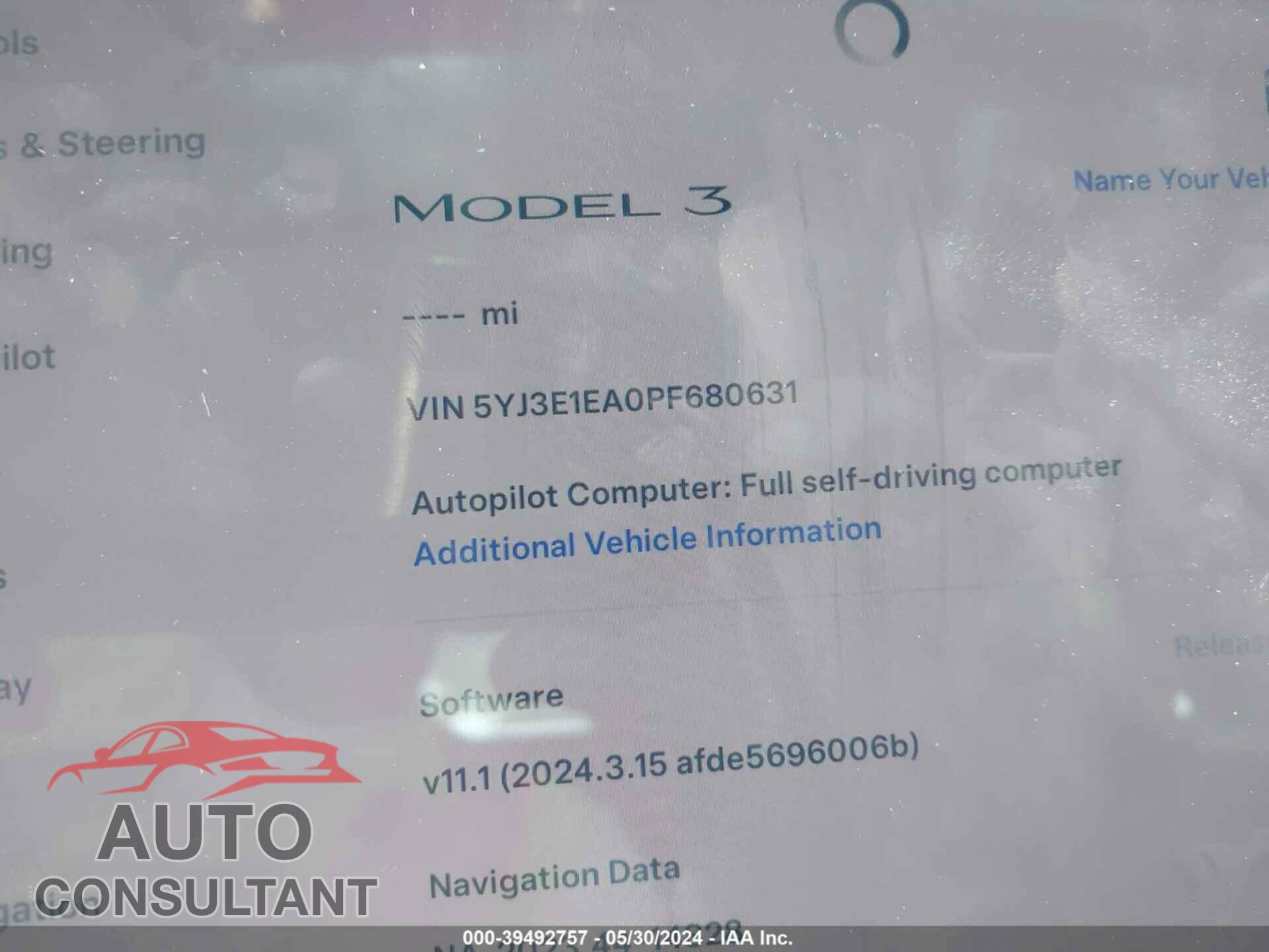 TESLA MODEL 3 2023 - 5YJ3E1EA0PF680631