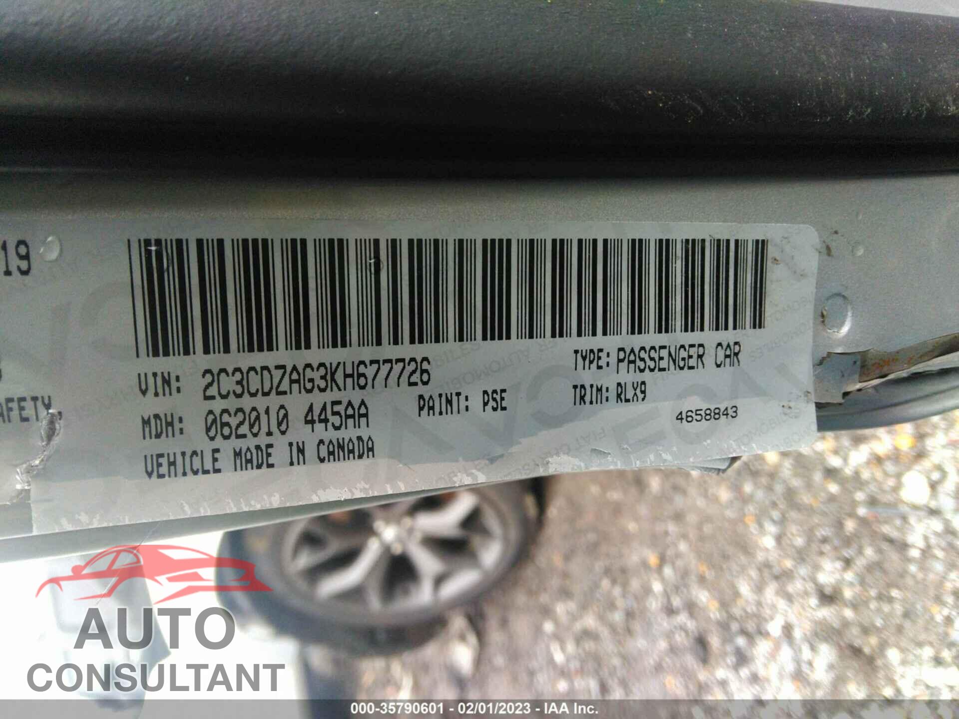 DODGE CHALLENGER 2019 - 2C3CDZAG3KH677726