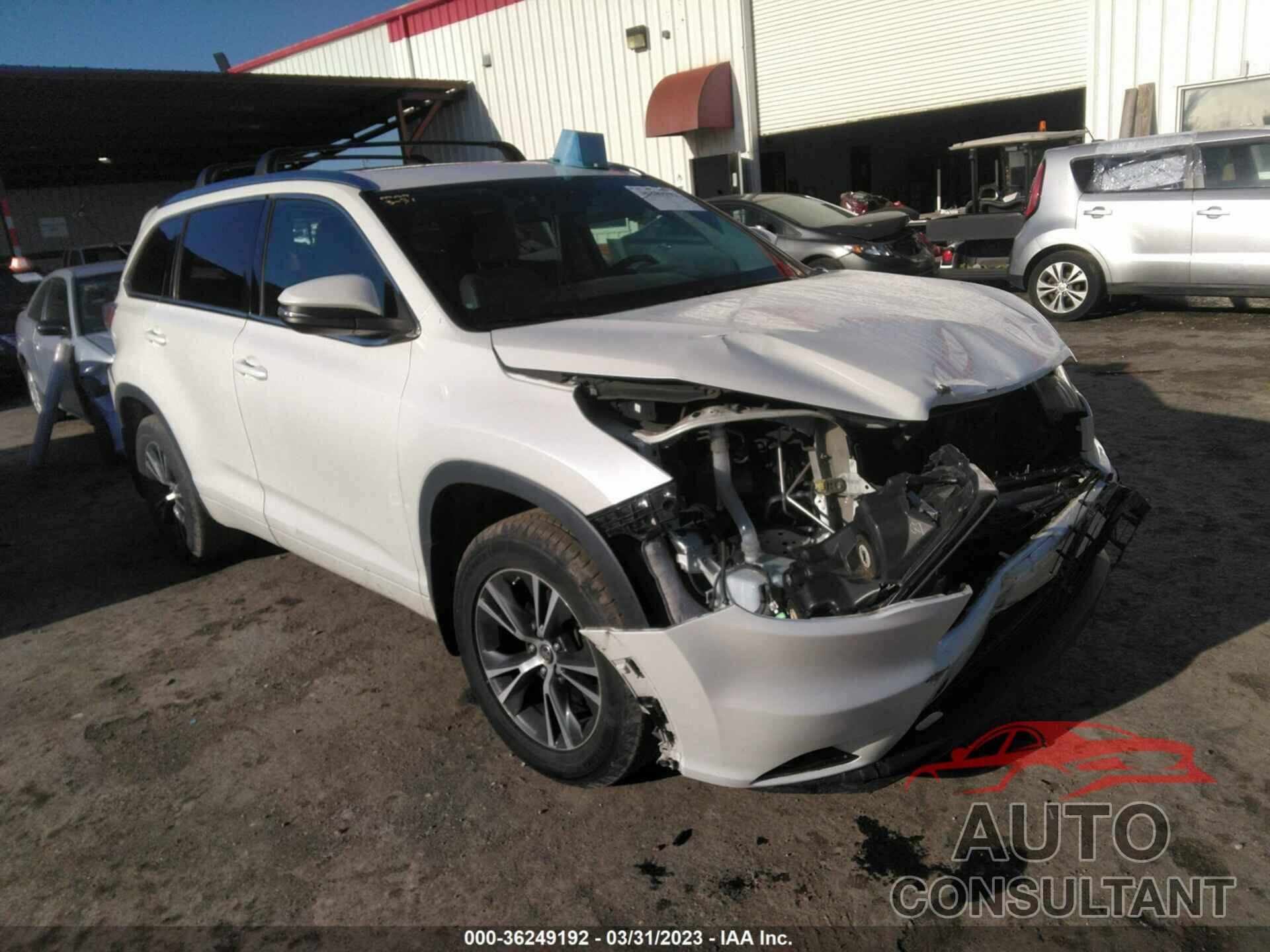 TOYOTA HIGHLANDER 2016 - 5TDJKRFH8GS260606