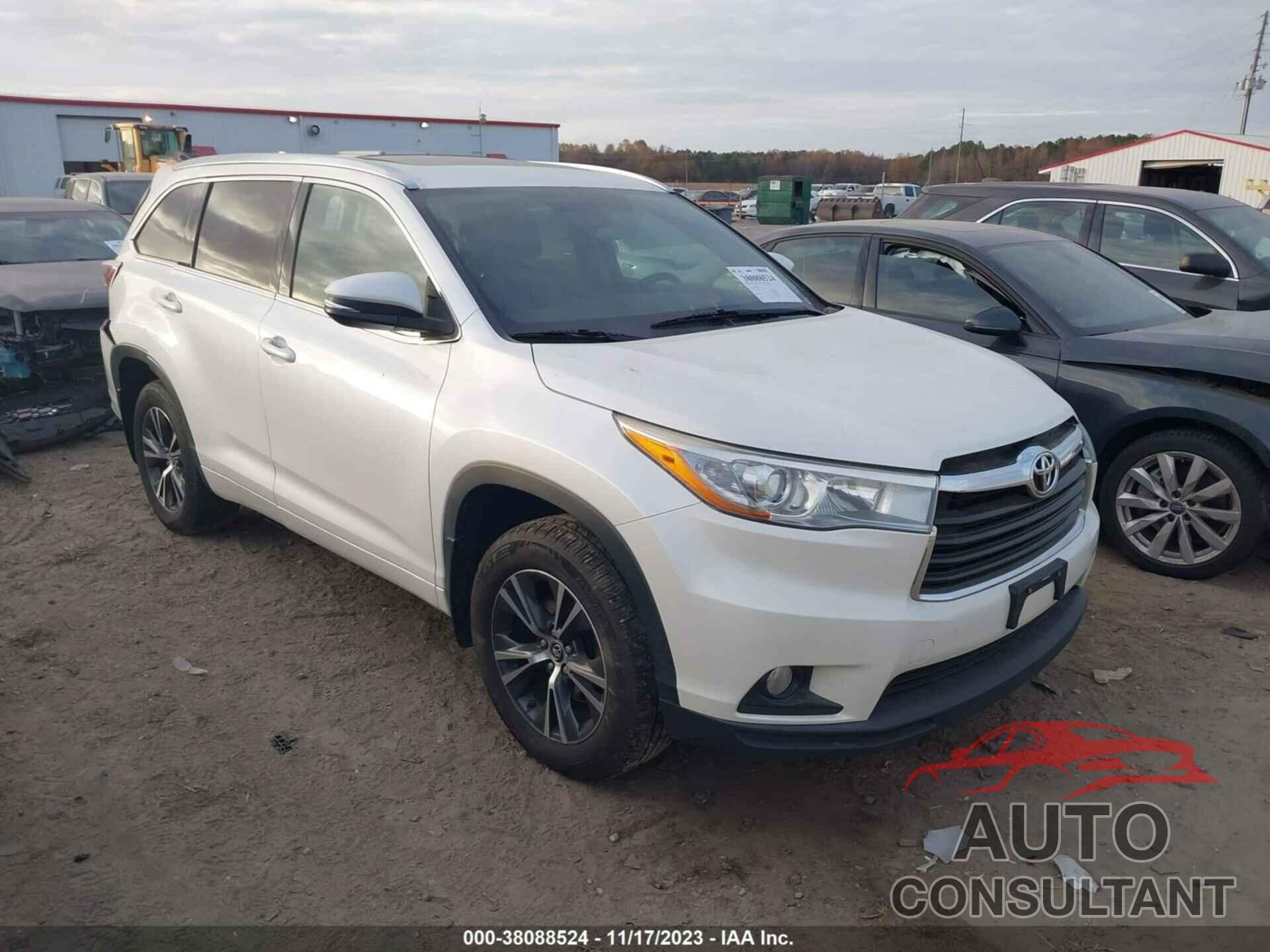 TOYOTA HIGHLANDER 2016 - 5TDJKRFH4GS298267