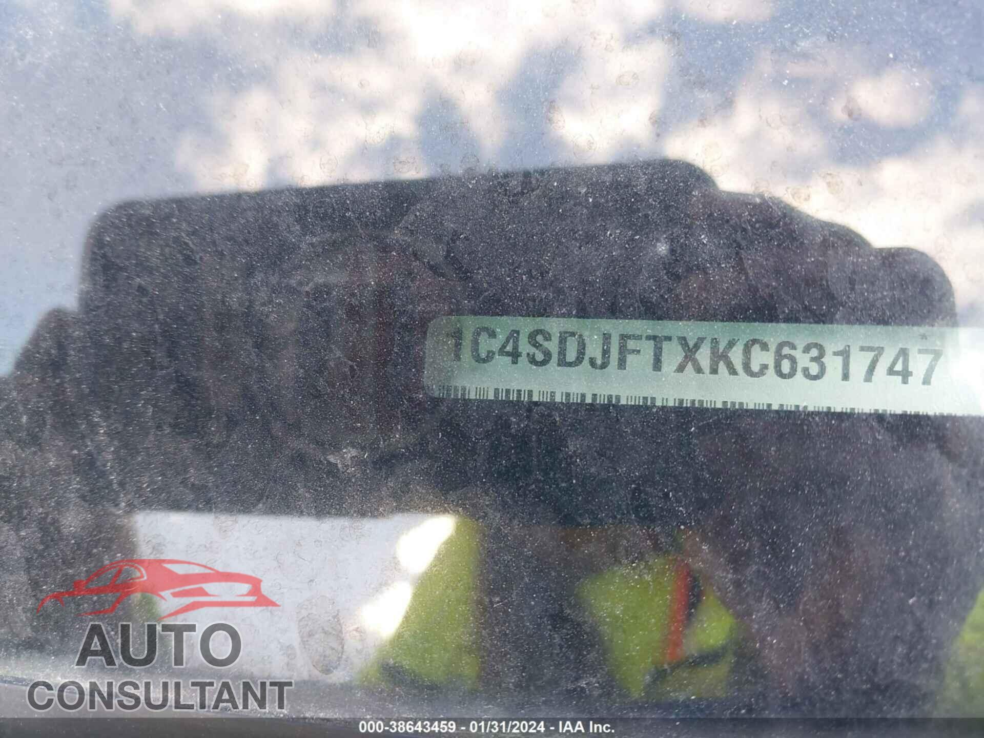 DODGE DURANGO 2019 - 1C4SDJFTXKC631747