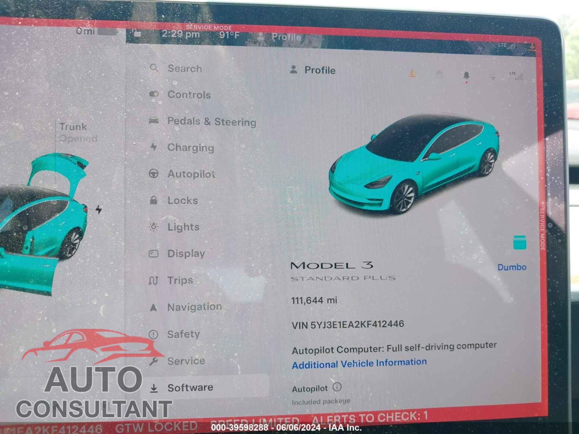 TESLA MODEL 3 2019 - 5YJ3E1EA2KF412446