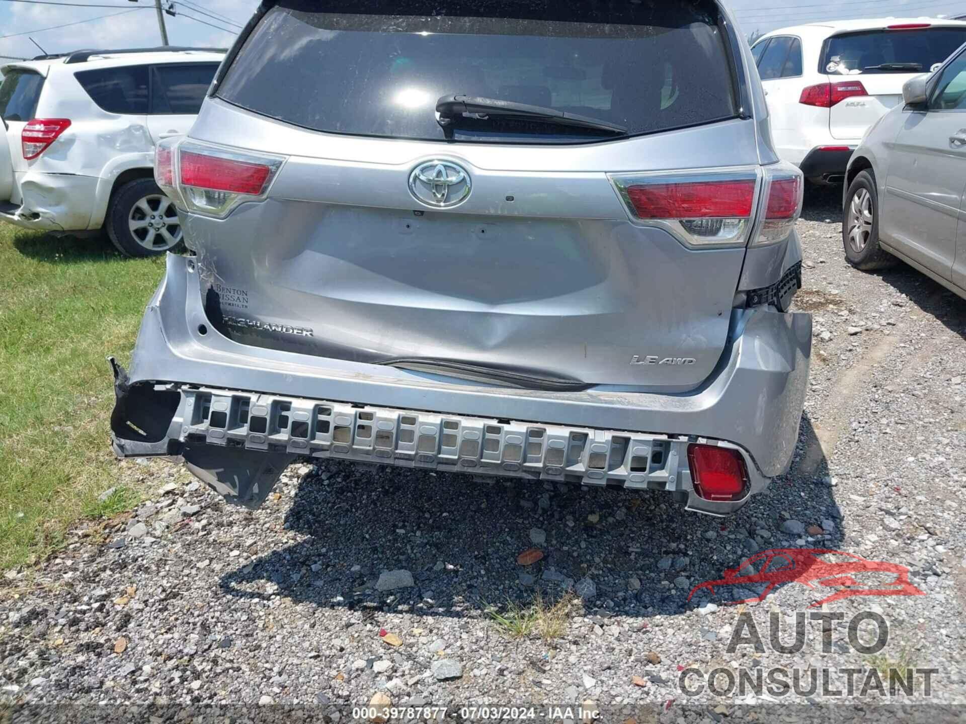 TOYOTA HIGHLANDER 2015 - 5TDBKRFH4FS117638