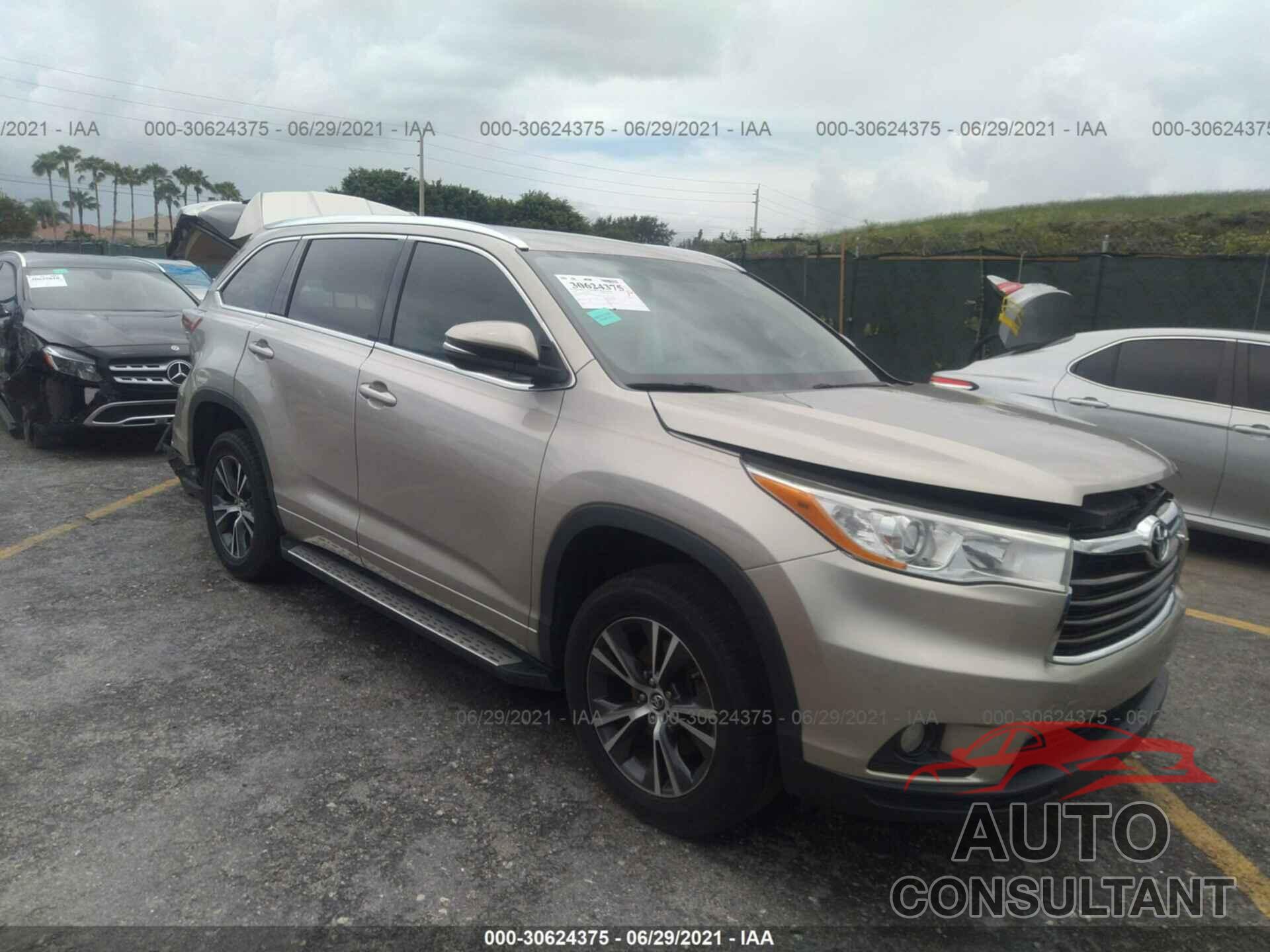 TOYOTA HIGHLANDER 2016 - 5TDKKRFH8GS122486