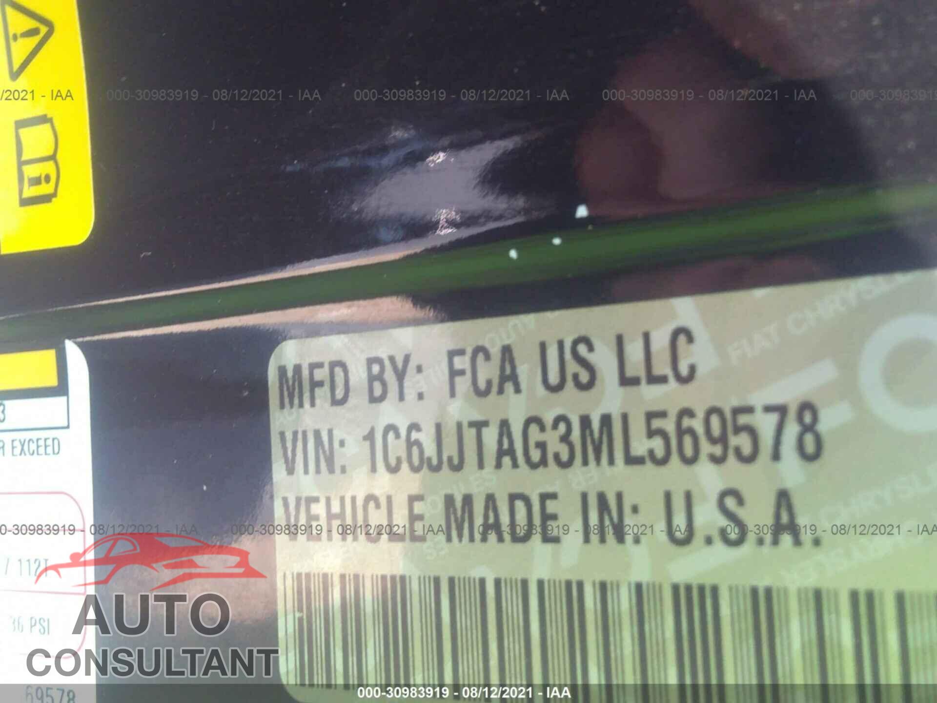 JEEP GLADIATOR 2021 - 1C6JJTAG3ML569578
