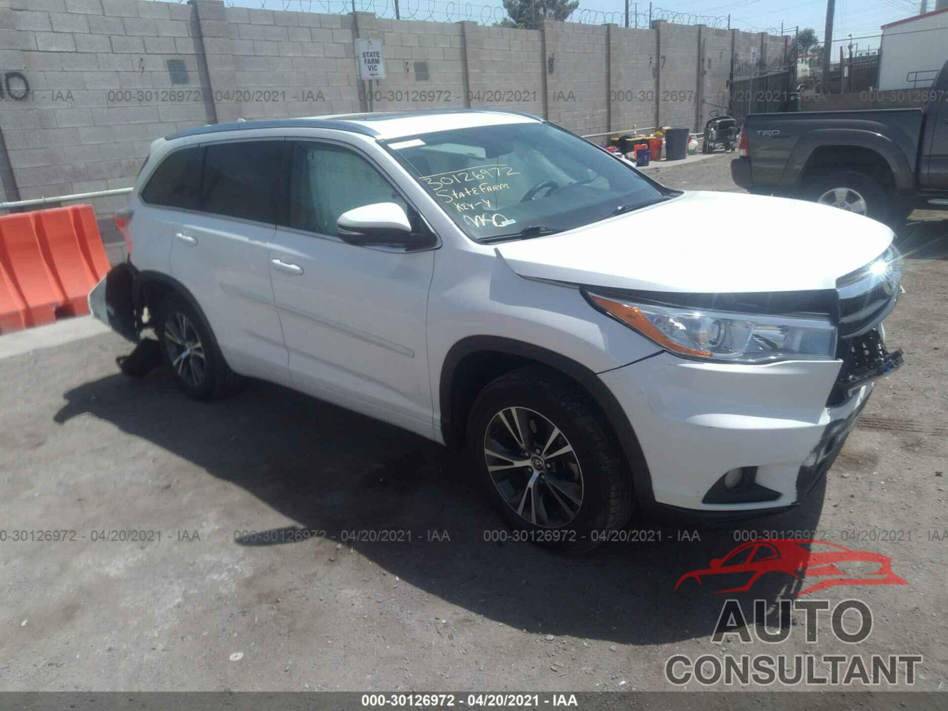 TOYOTA HIGHLANDER 2016 - 5TDKKRFH6GS178071
