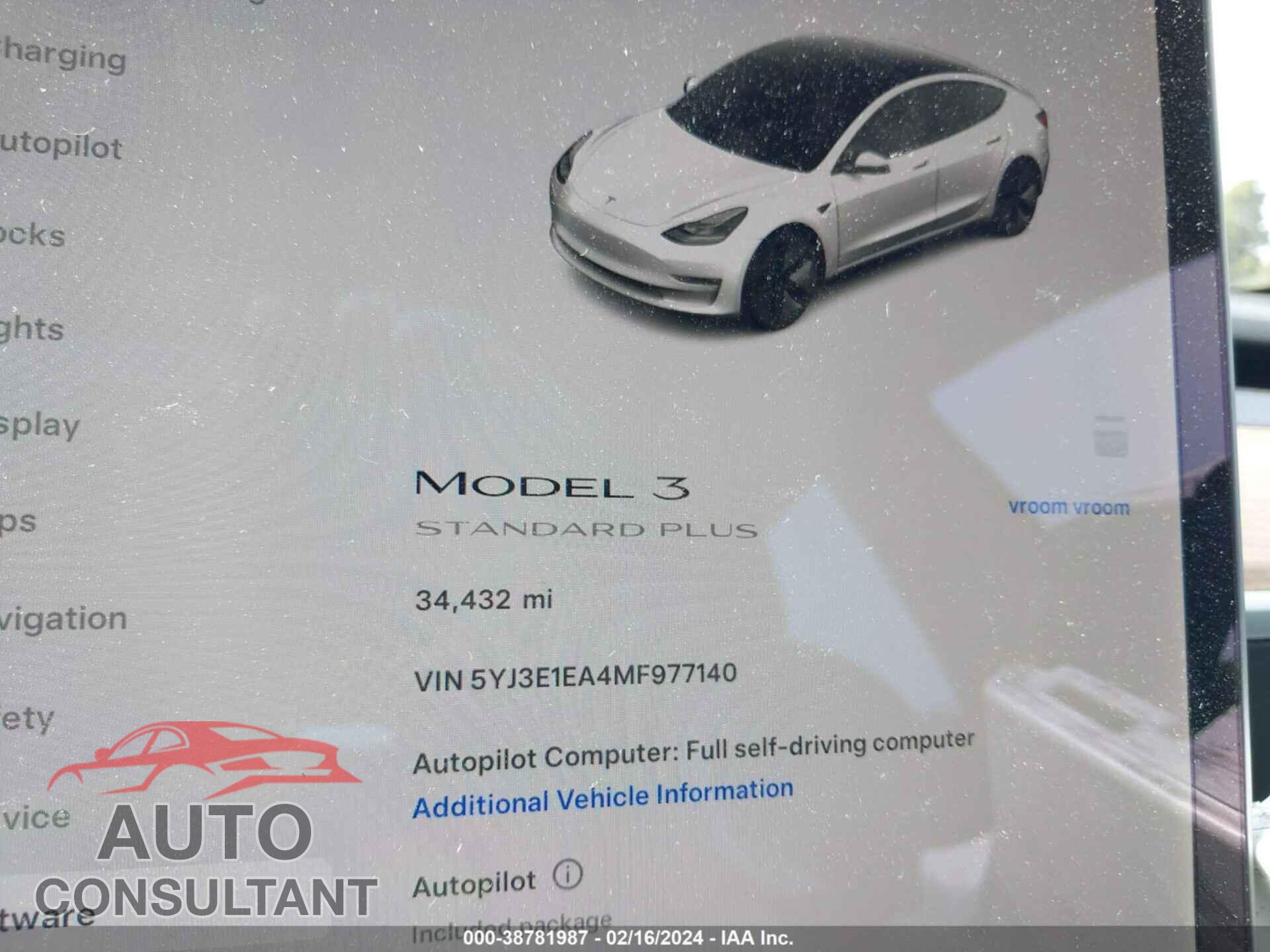 TESLA MODEL 3 2021 - 5YJ3E1EA4MF977140