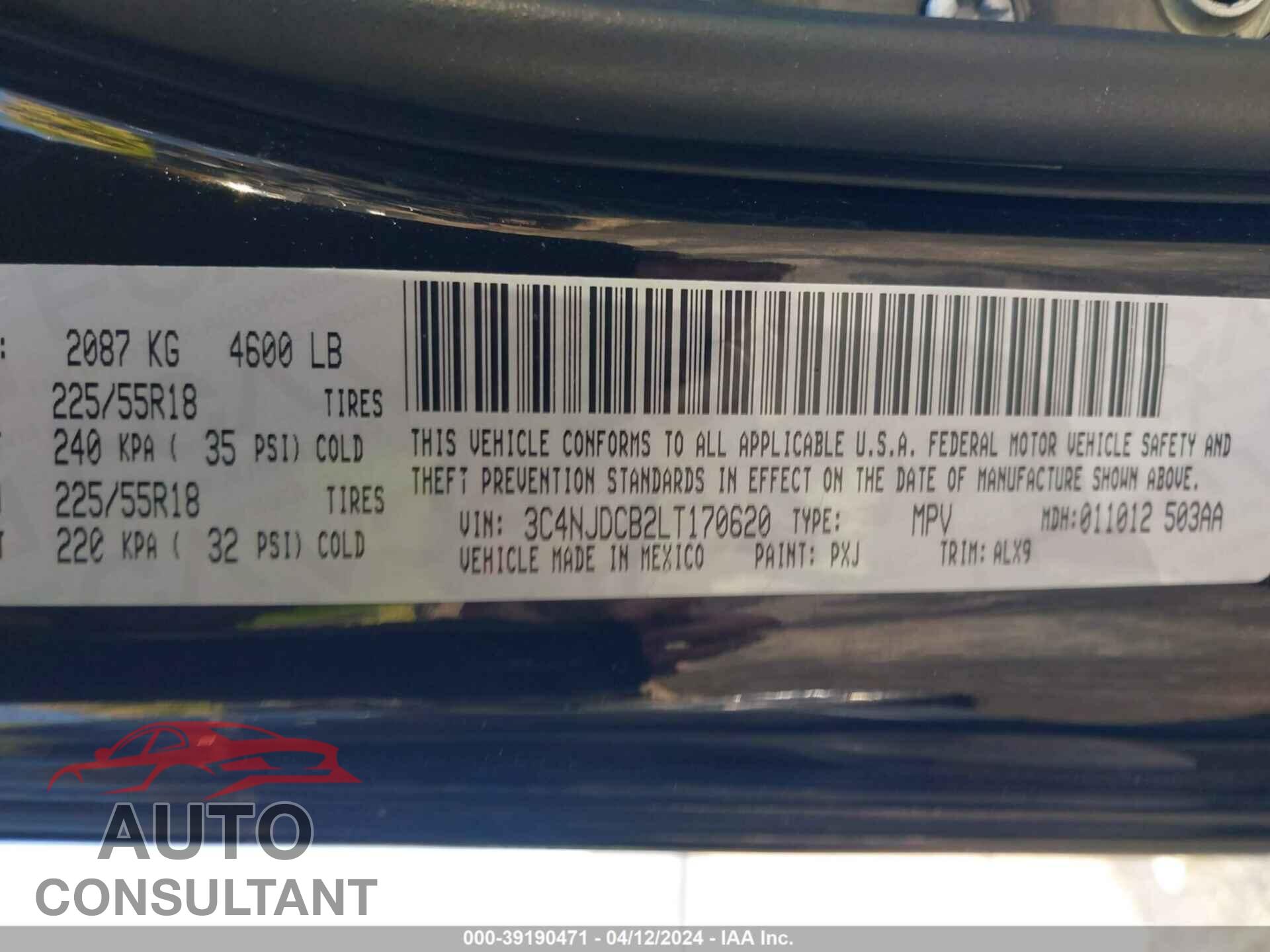 JEEP COMPASS 2020 - 3C4NJDCB2LT170620