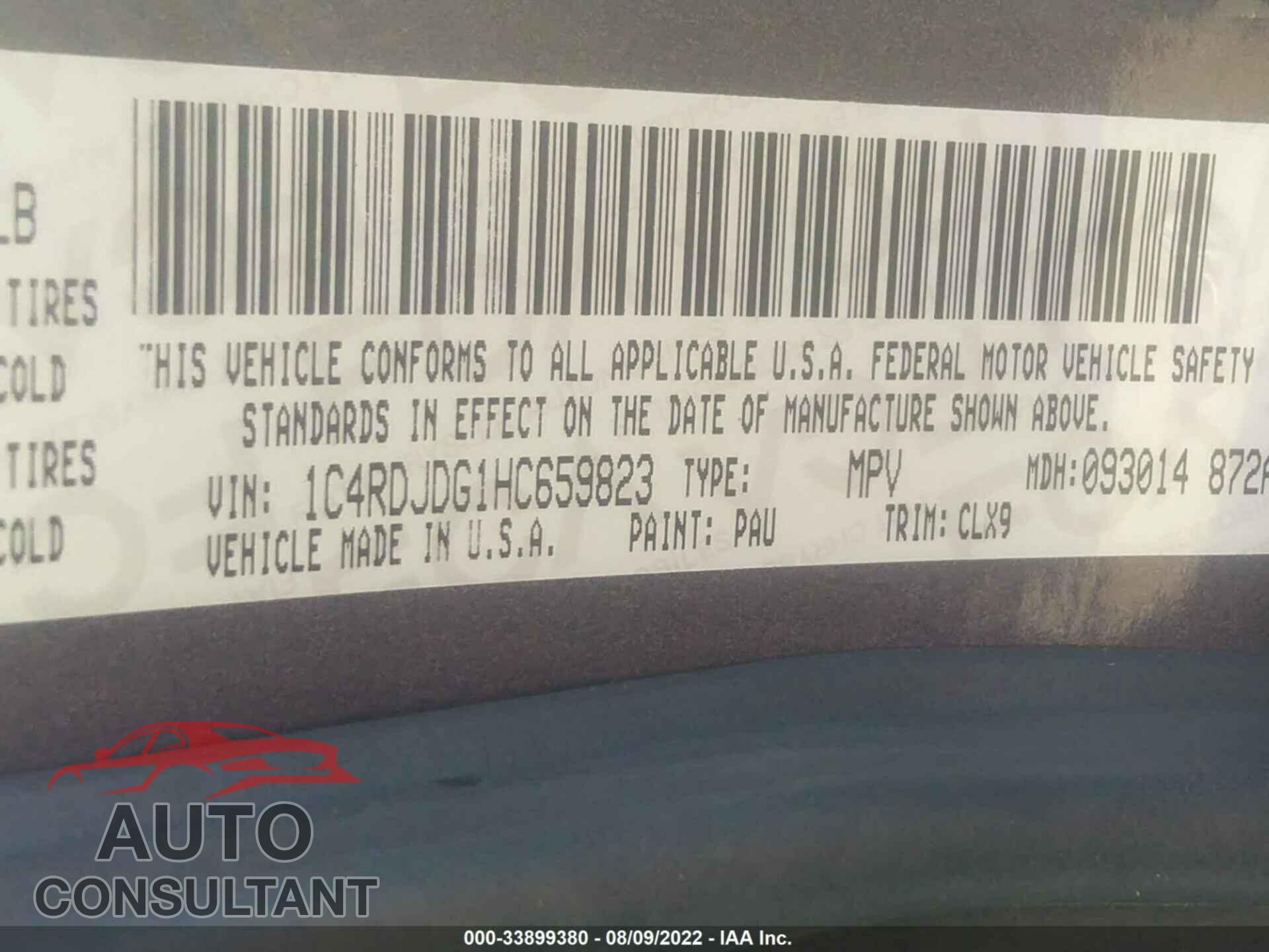 DODGE DURANGO 2017 - 1C4RDJDG1HC659823