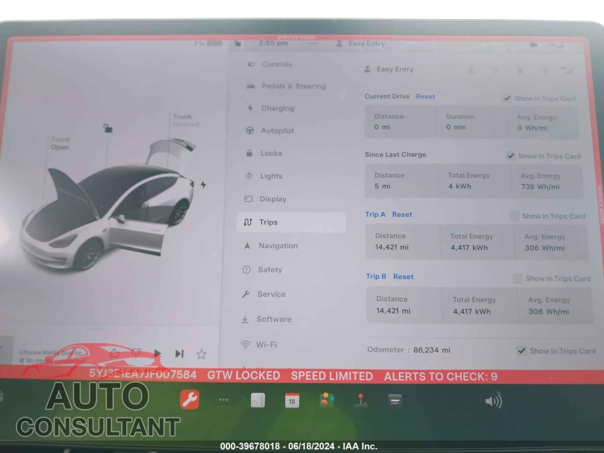 TESLA MODEL 3 2018 - 5YJ3E1EA7JF007584