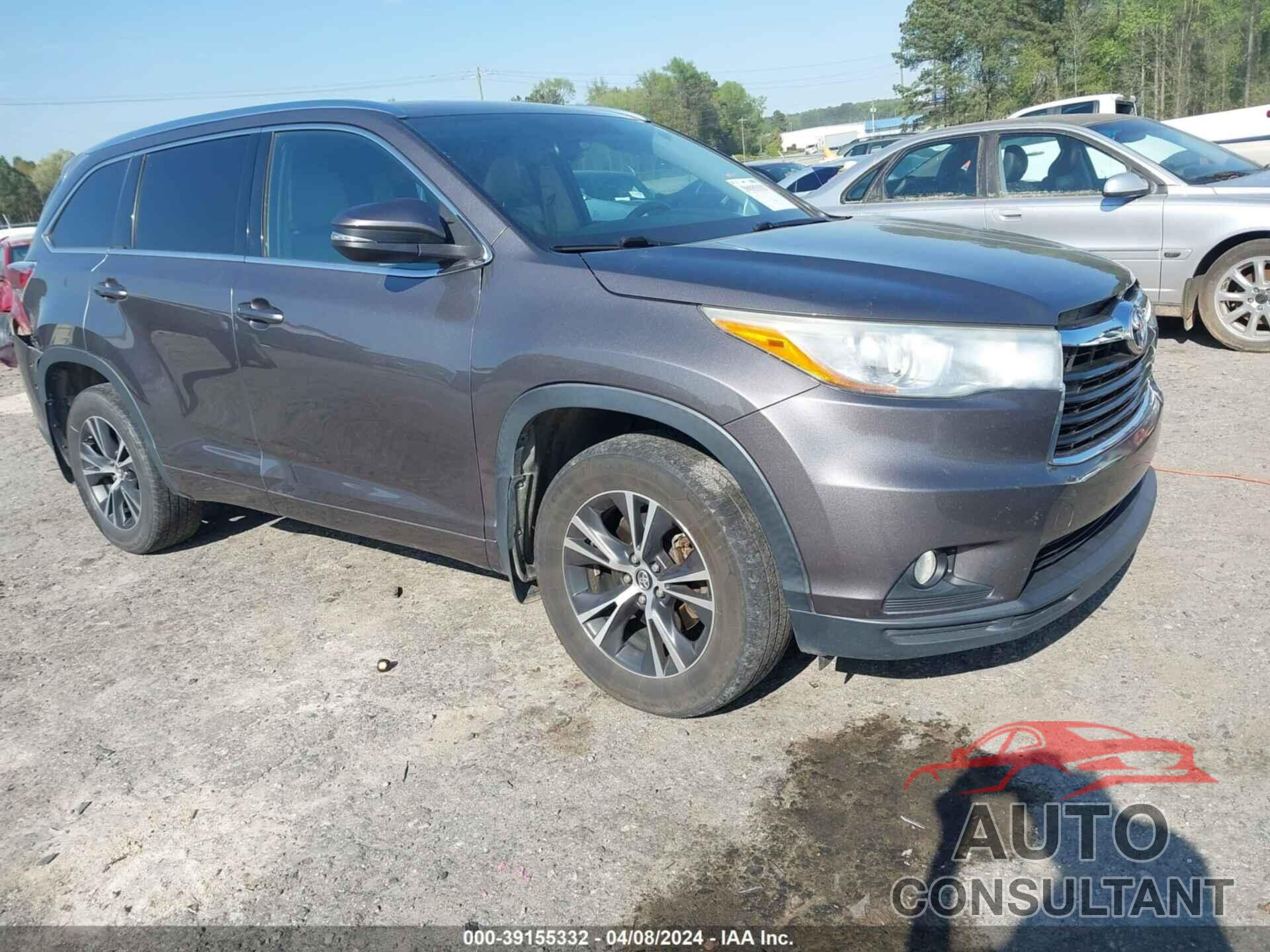 TOYOTA HIGHLANDER 2016 - 5TDJKRFH7GS255624