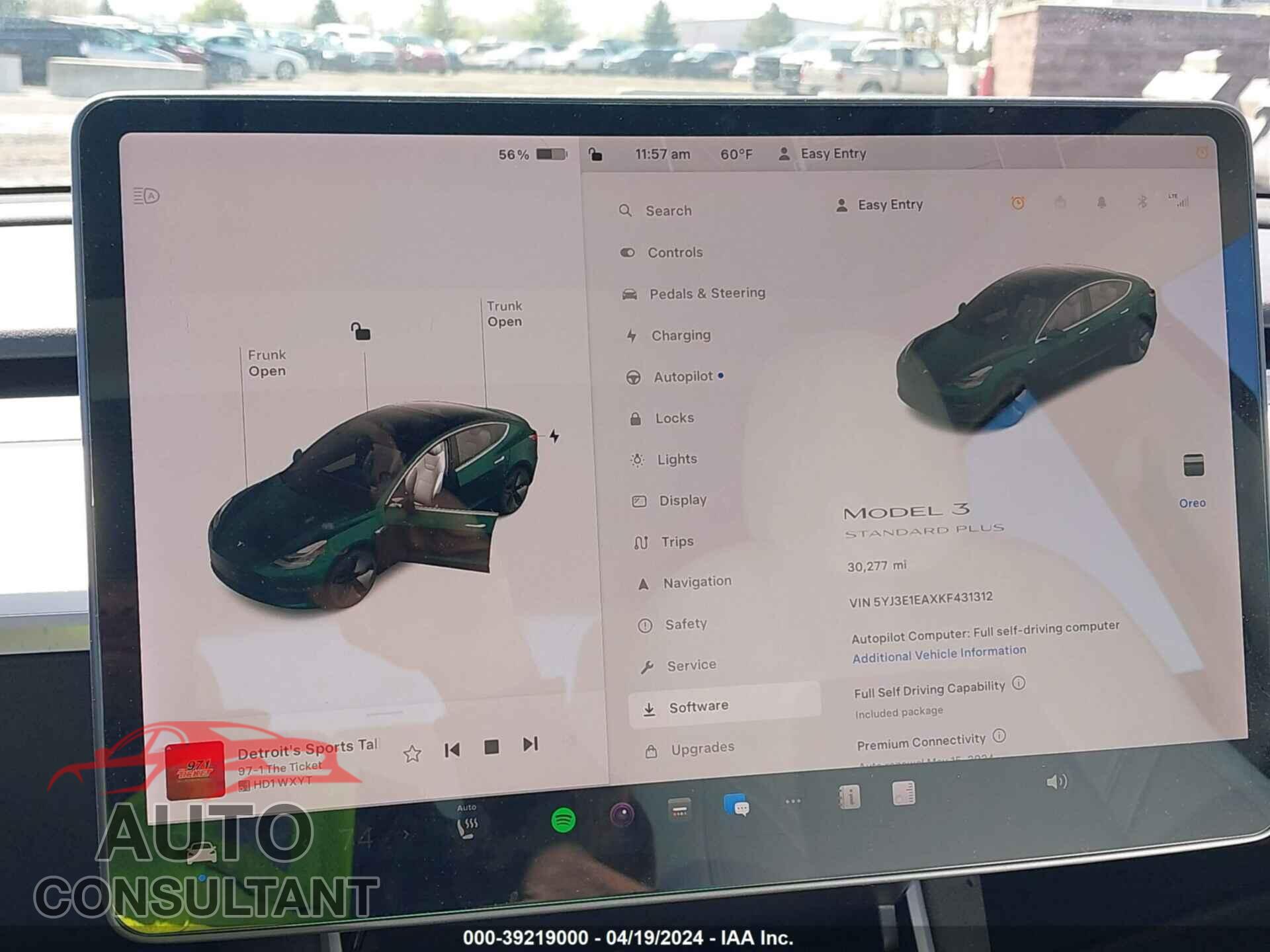 TESLA MODEL 3 2019 - 5YJ3E1EAXKF431312