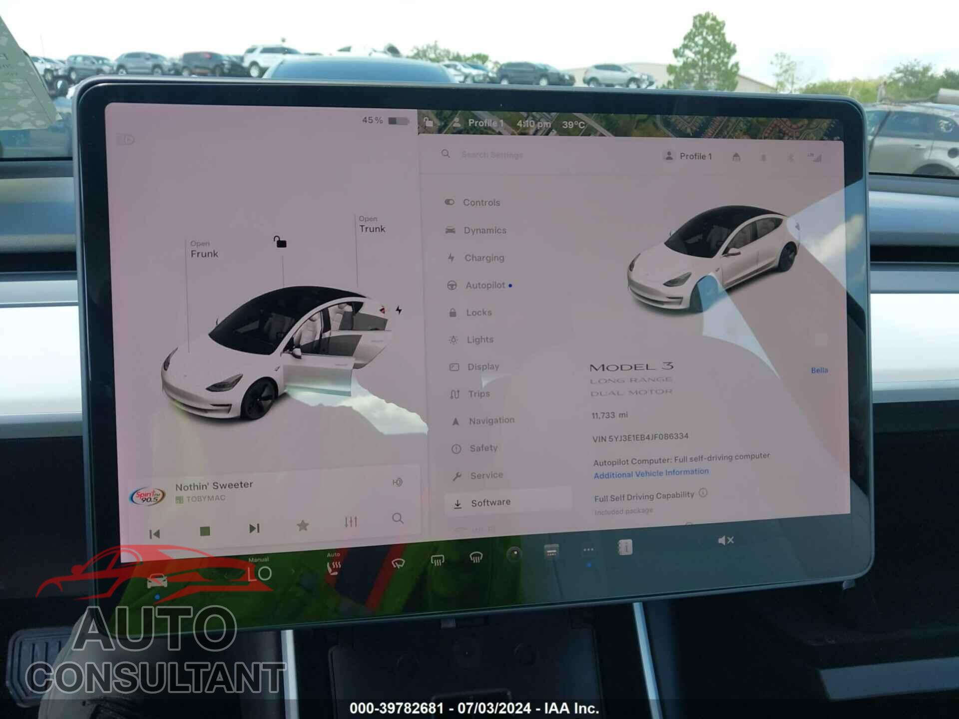 TESLA MODEL 3 2018 - 5YJ3E1EB4JF086334