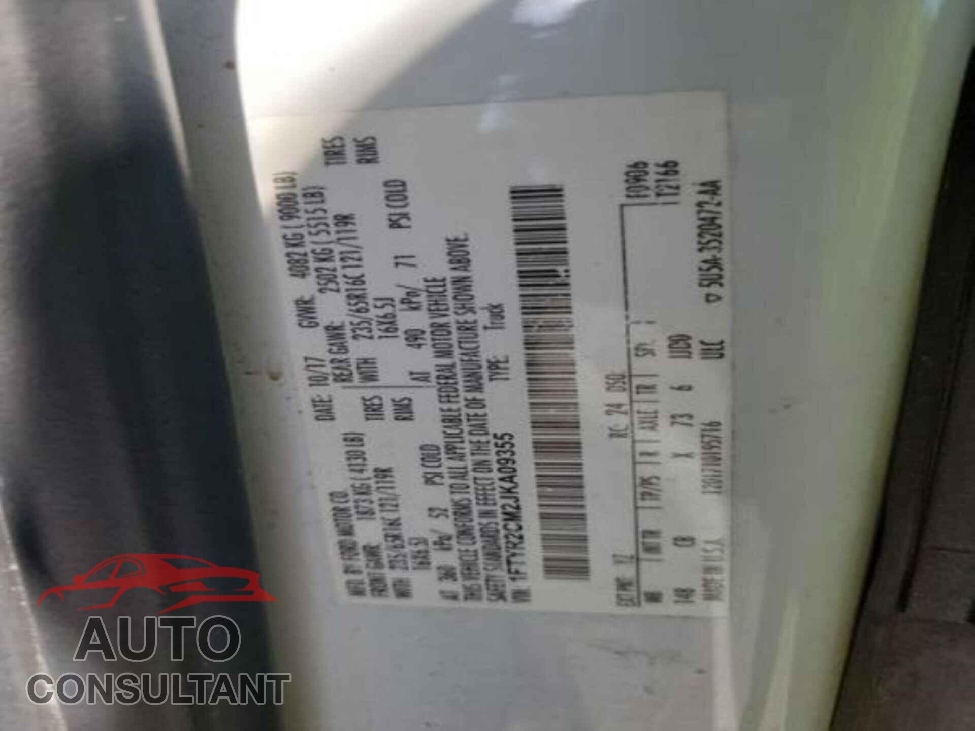 FORD TRANSIT 2018 - 1FTYR2CM2JKA09355