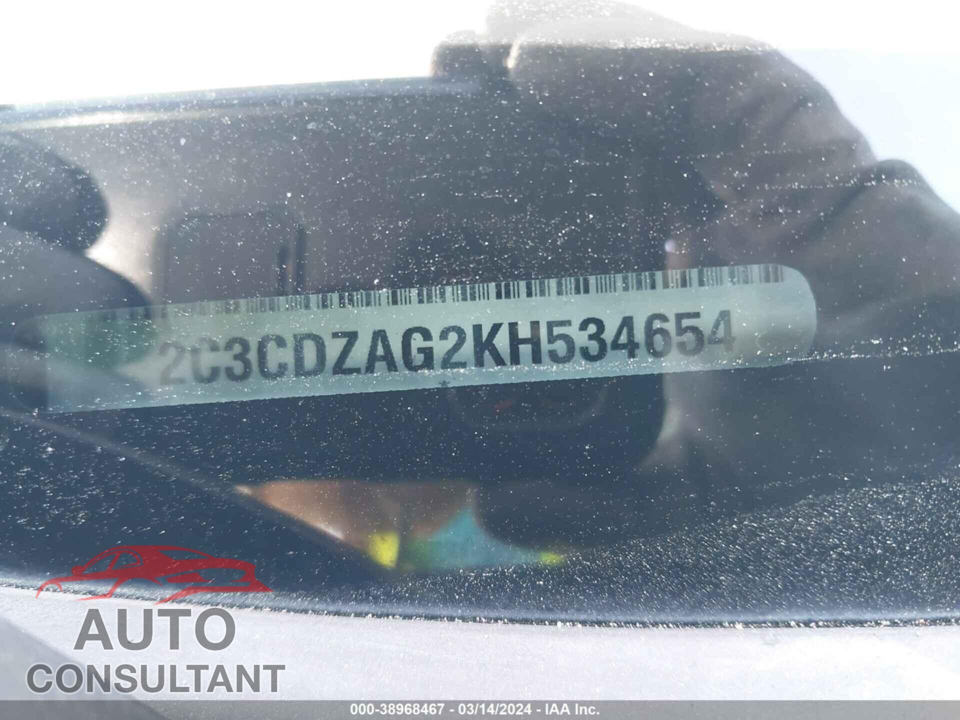 DODGE CHALLENGER 2019 - 2C3CDZAG2KH534654
