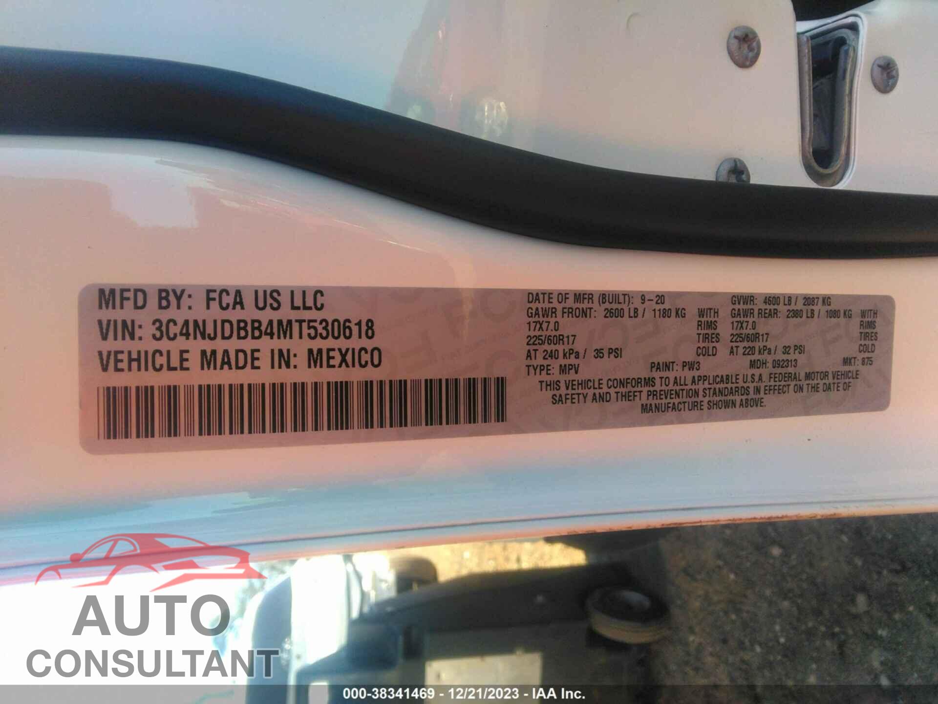 JEEP COMPASS 2021 - 3C4NJDBB4MT530618