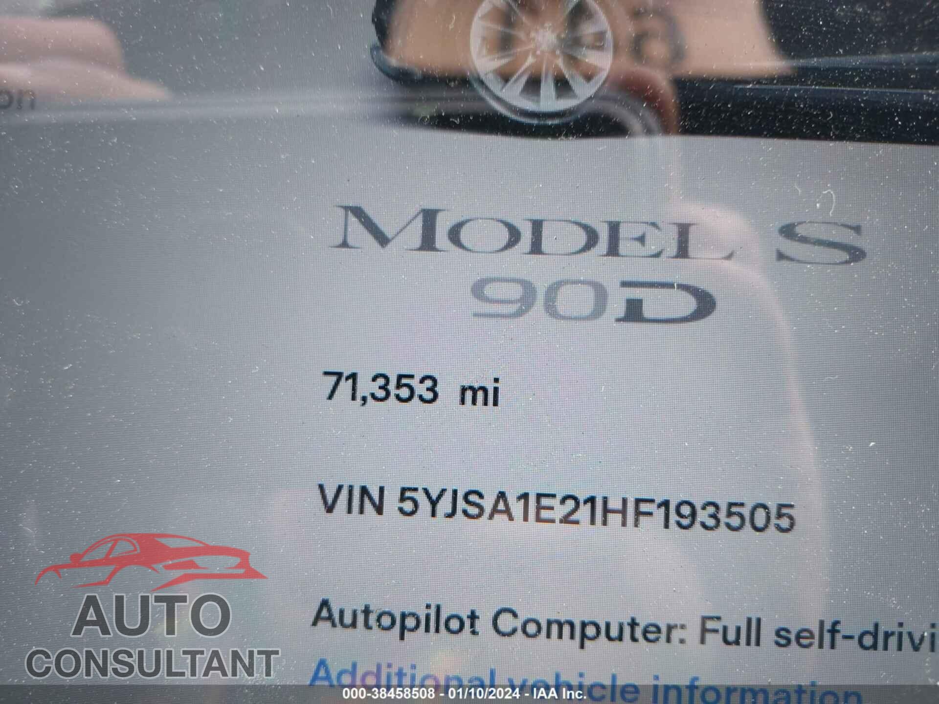 TESLA MODEL S 2017 - 5YJSA1E21HF193505