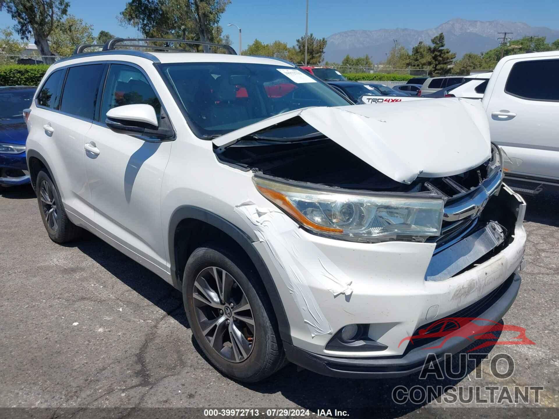 TOYOTA HIGHLANDER 2016 - 5TDKKRFH5GS177445