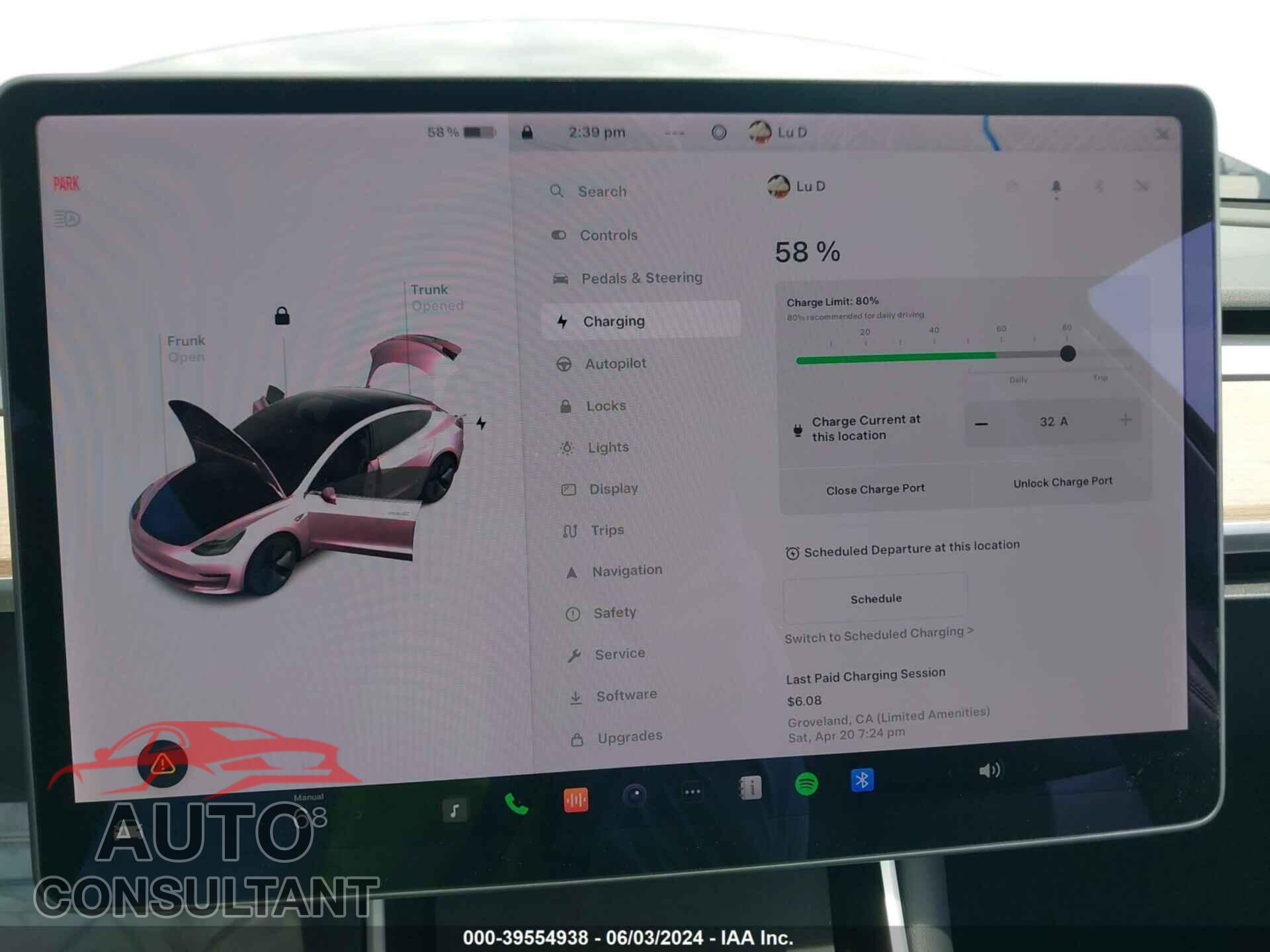 TESLA MODEL 3 2020 - 5YJ3E1EA1LF805744