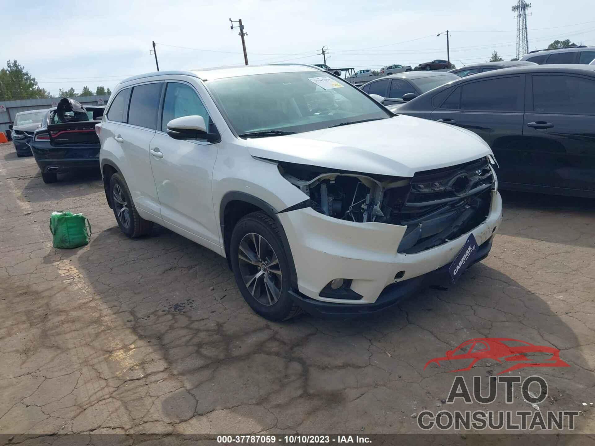 TOYOTA HIGHLANDER 2016 - 5TDJKRFH3GS321876