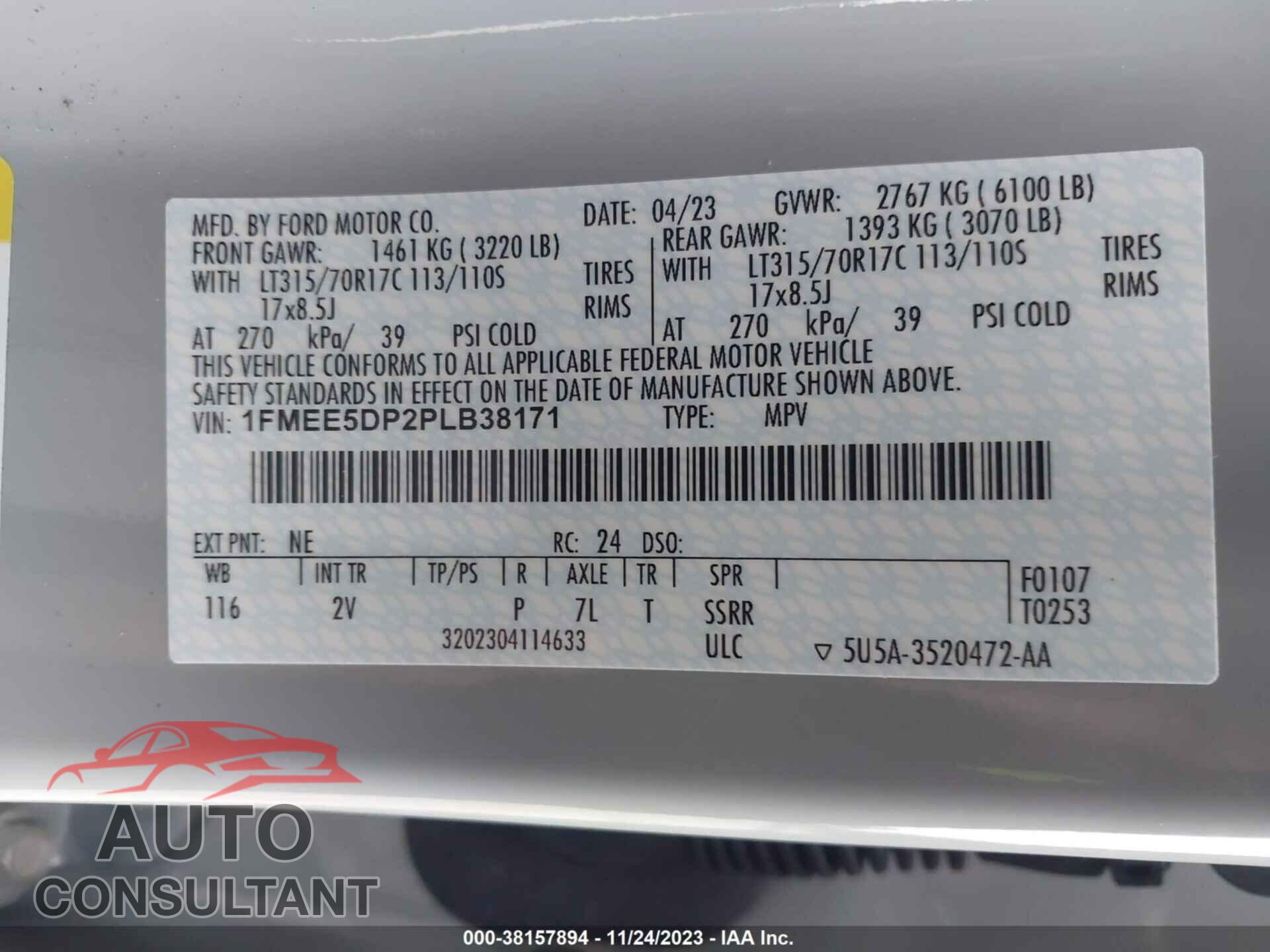 FORD BRONCO 2023 - 1FMEE5DP2PLB38171