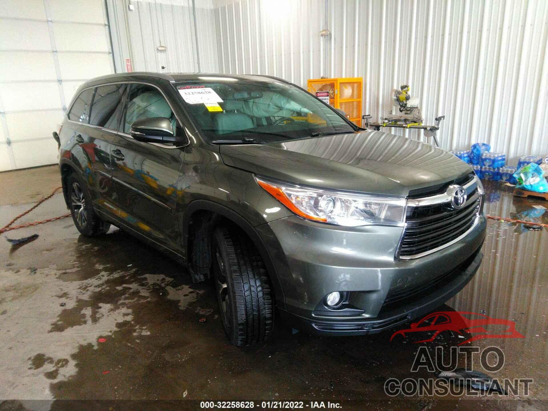 TOYOTA HIGHLANDER 2016 - 5TDJKRFH9GS349536