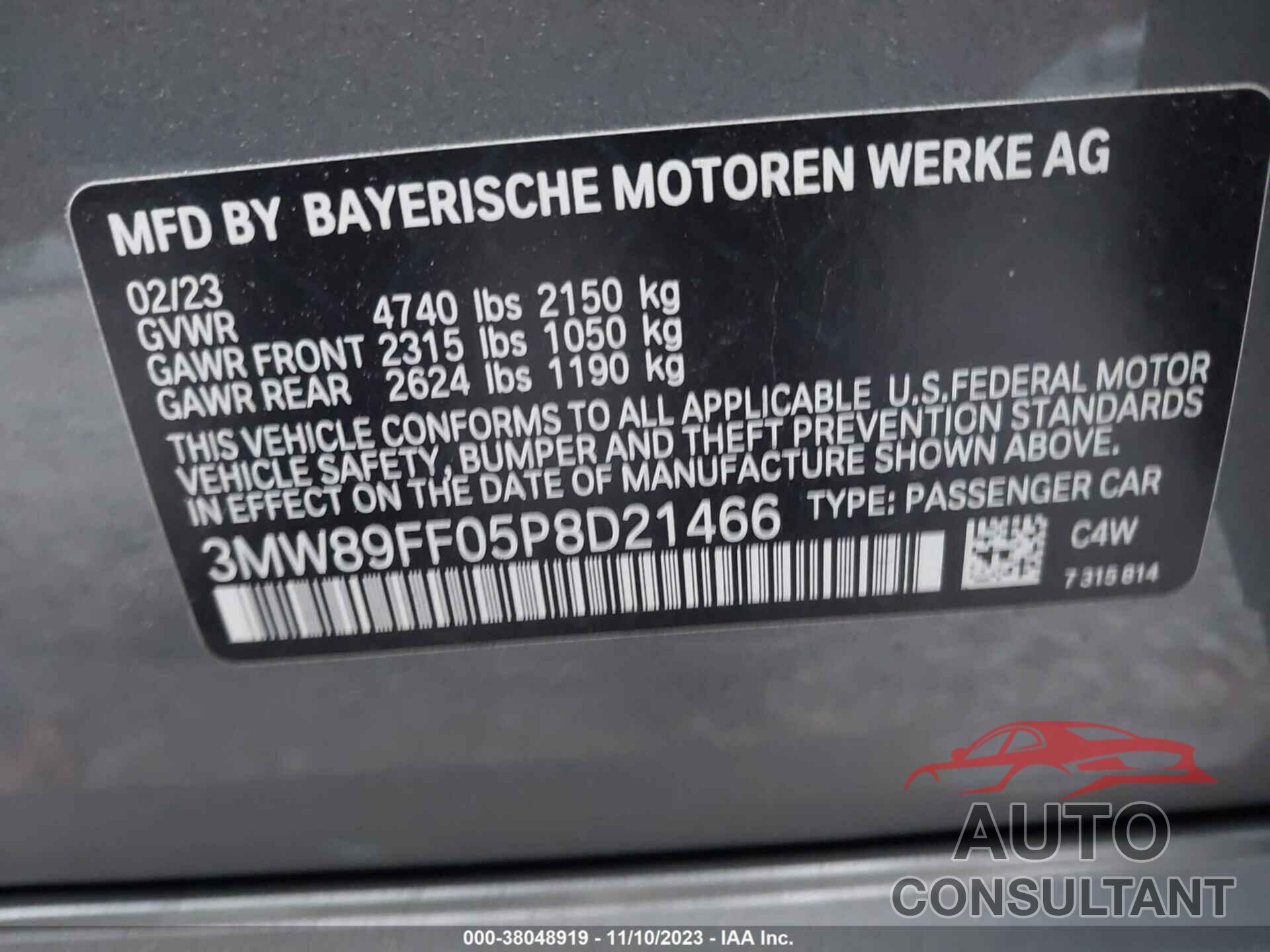 BMW 330I 2023 - 3MW89FF05P8D21466