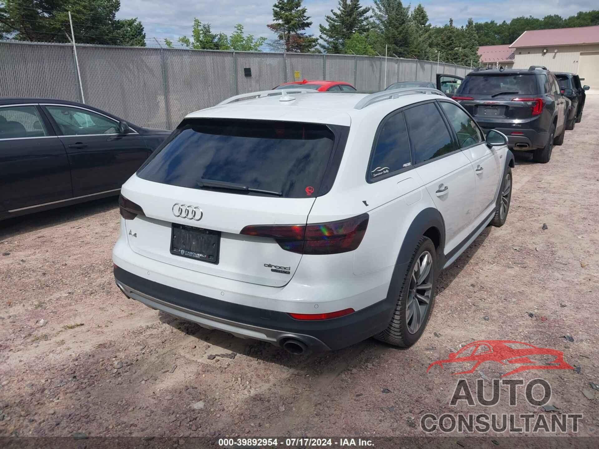 AUDI A4 ALLROAD 2018 - WA18NAF47JA218575
