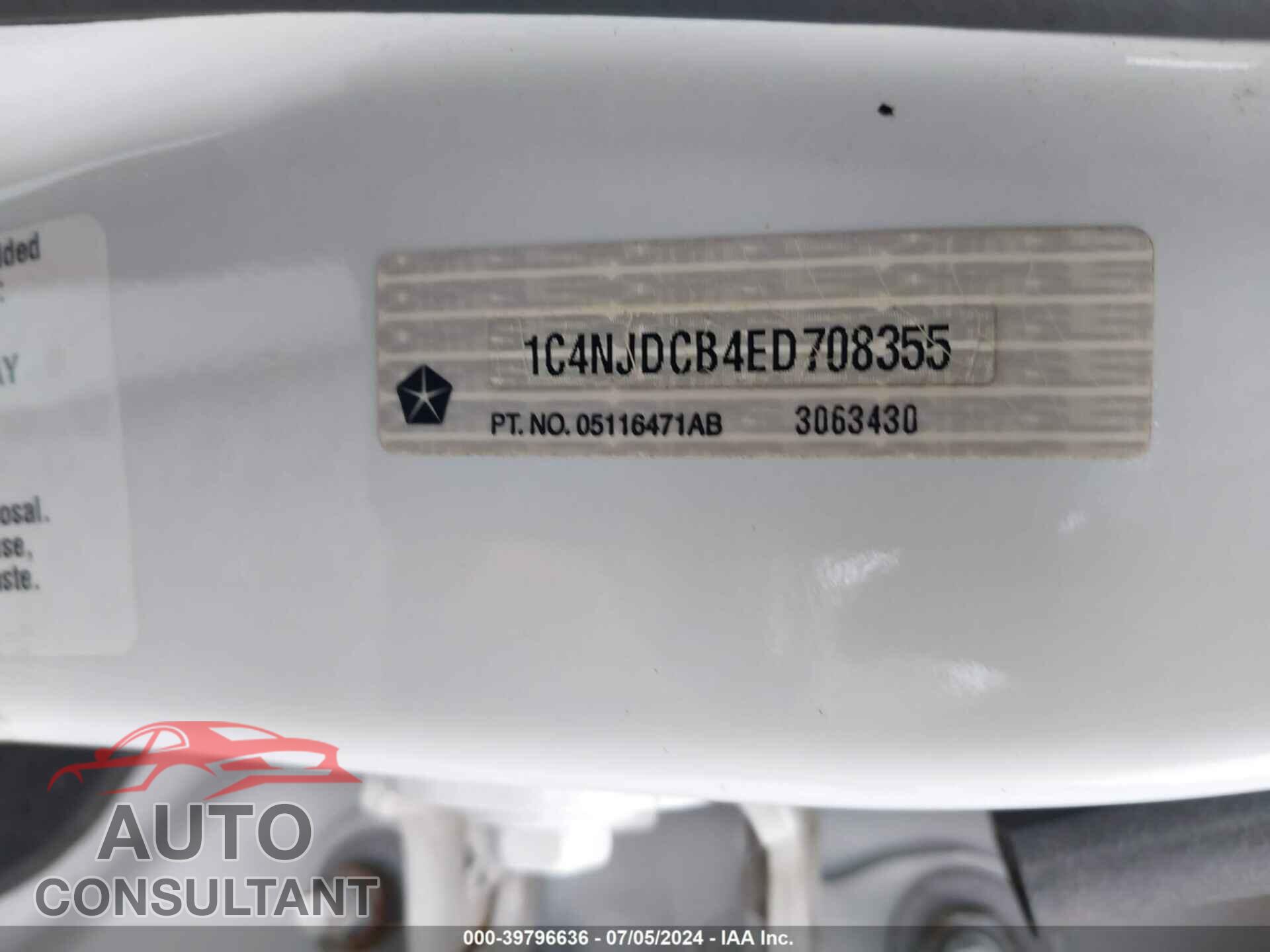 JEEP COMPASS 2014 - 1C4NJDCB4ED708355