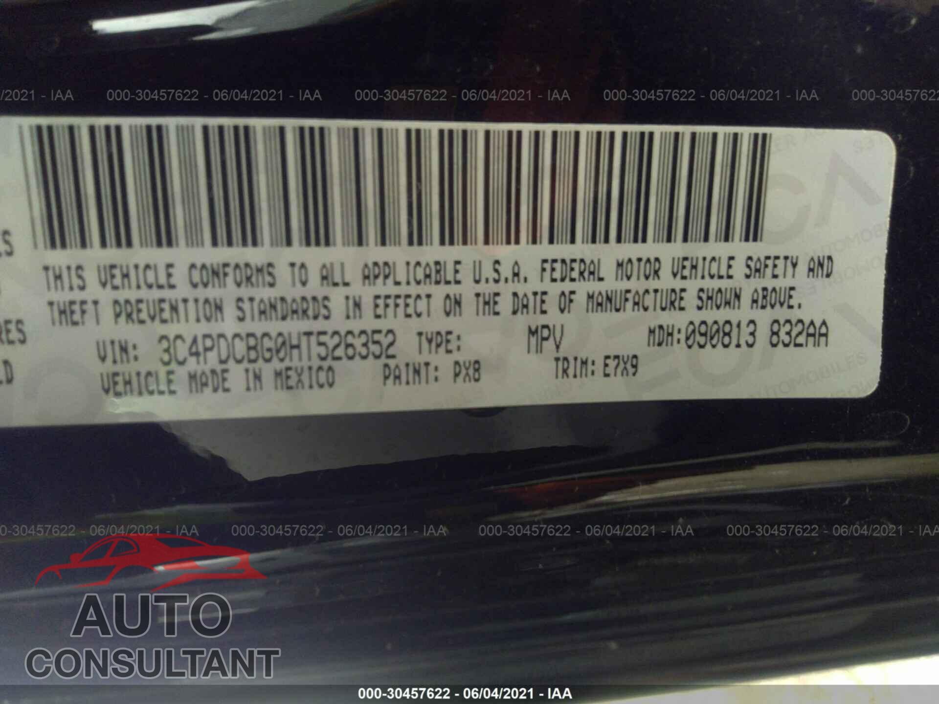 DODGE JOURNEY 2017 - 3C4PDCBG0HT526352