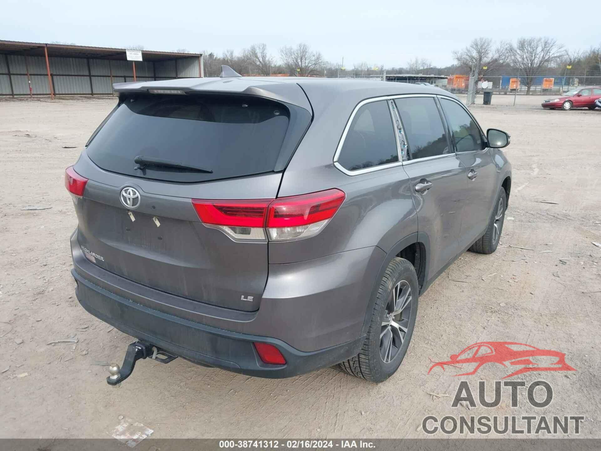 TOYOTA HIGHLANDER 2019 - 5TDZZRFH0KS351179