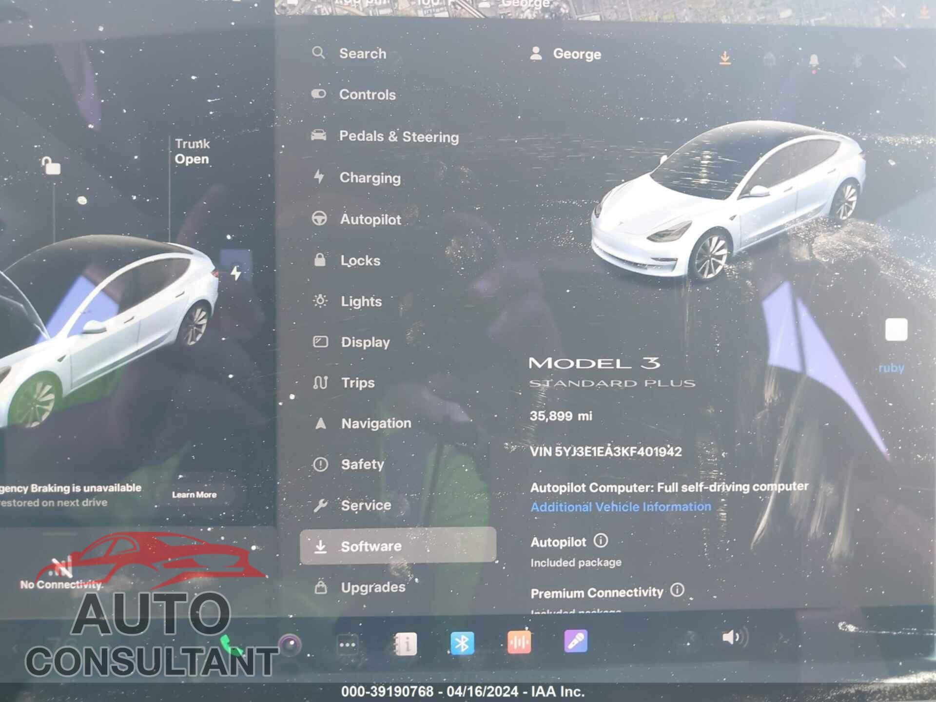 TESLA MODEL 3 2019 - 5YJ3E1EA3KF401942