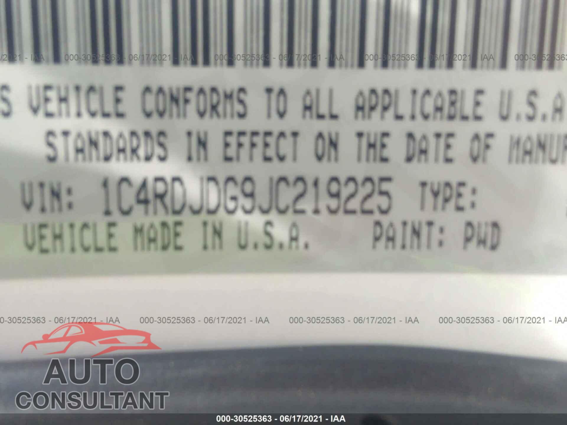 DODGE DURANGO 2018 - 1C4RDJDG9JC219225
