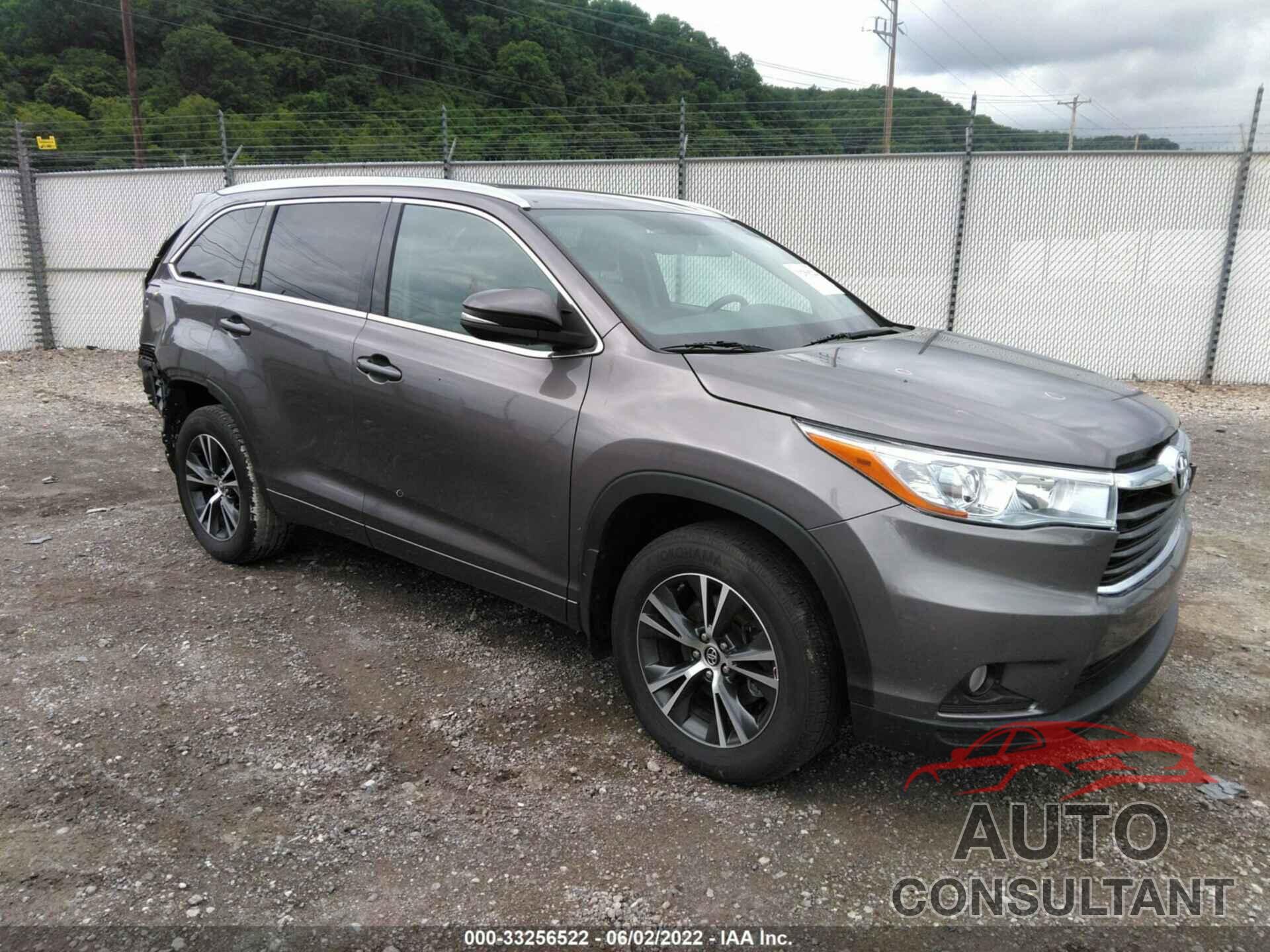 TOYOTA HIGHLANDER 2016 - 5TDJKRFH0GS240429
