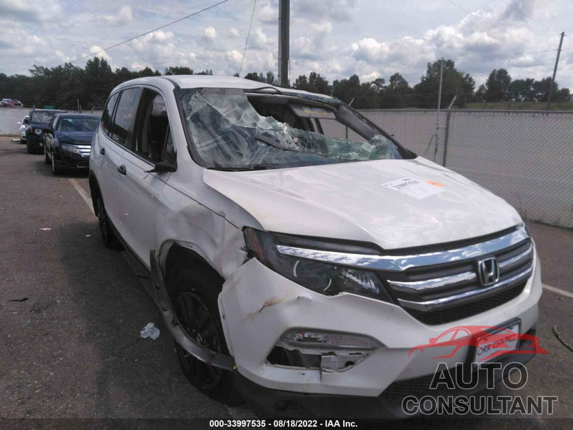 HONDA PILOT 2017 - 5FNYF5H12HB044638