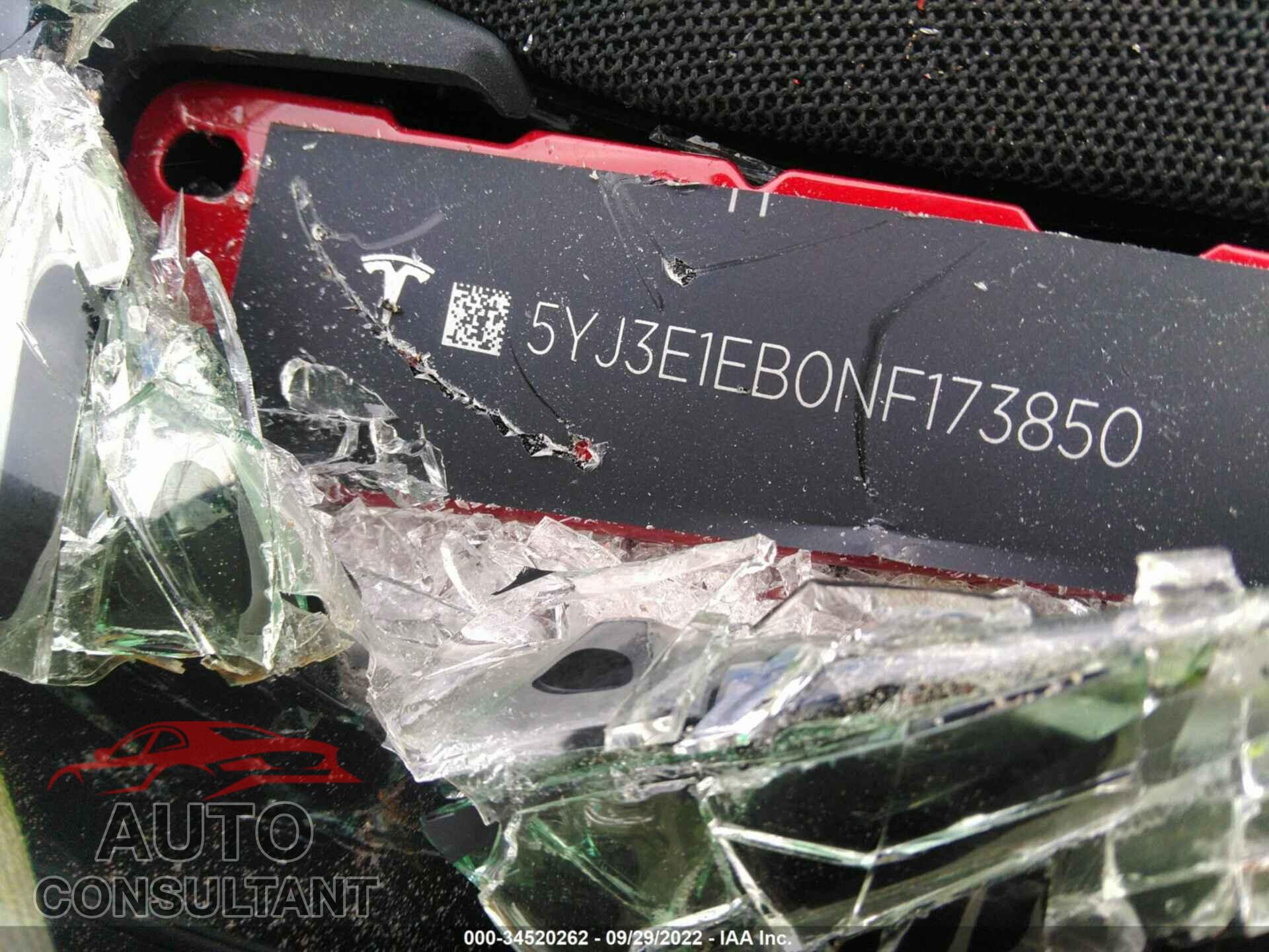 TESLA MODEL 3 2022 - 5YJ3E1EB0NF173850