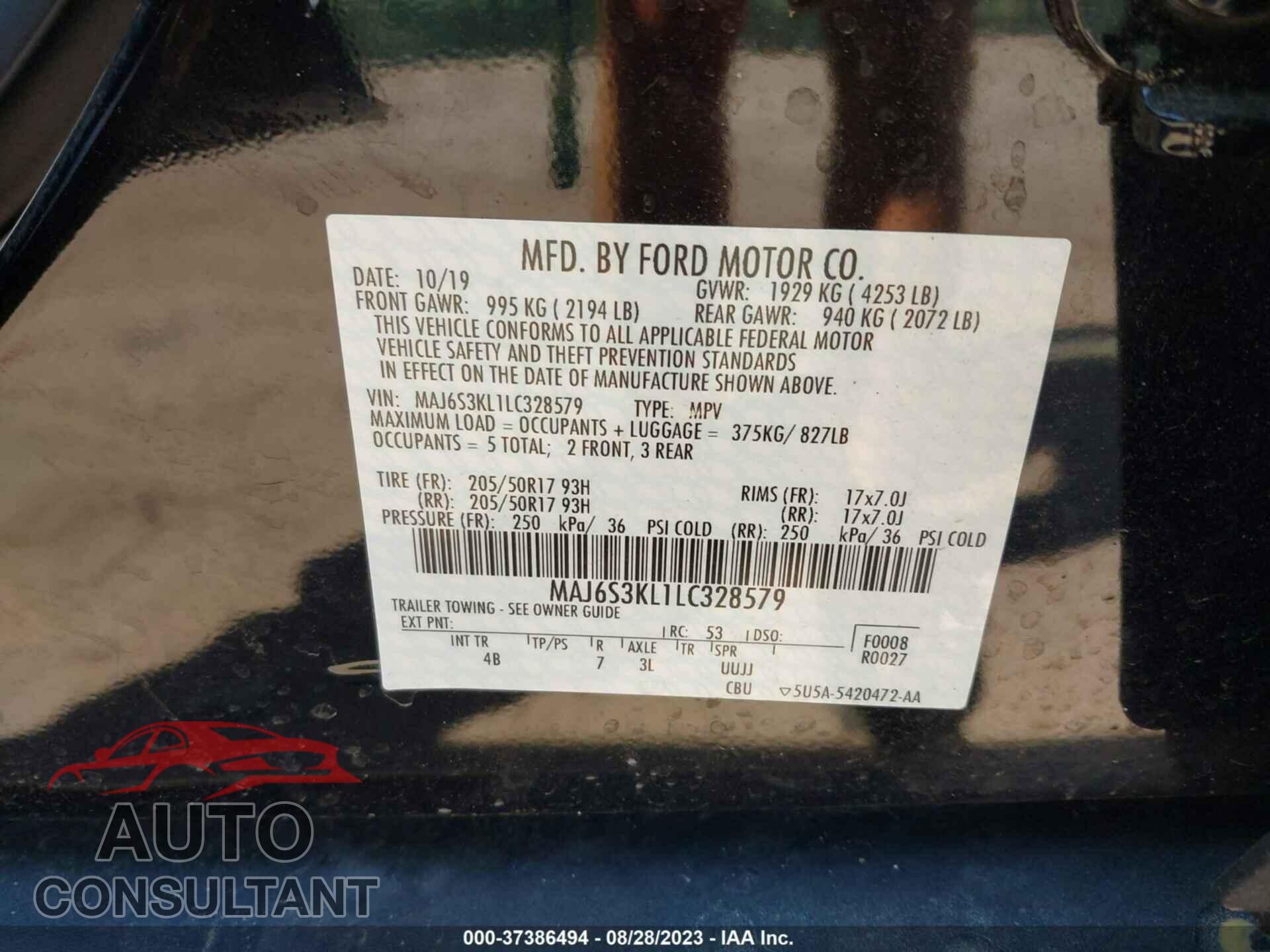 FORD ECOSPORT 2020 - MAJ6S3KL1LC328579