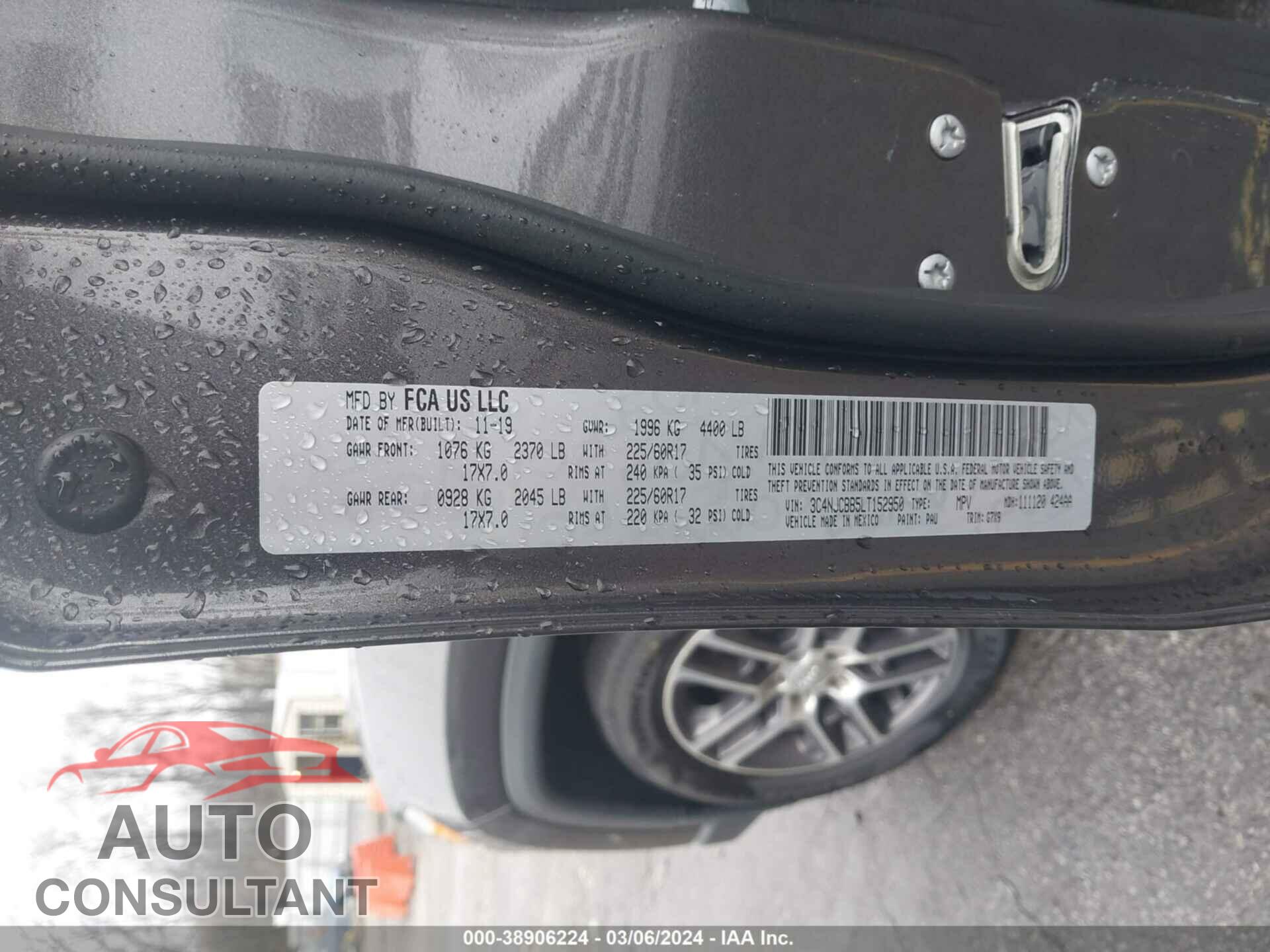 JEEP COMPASS 2020 - 3C4NJCBB5LT152950