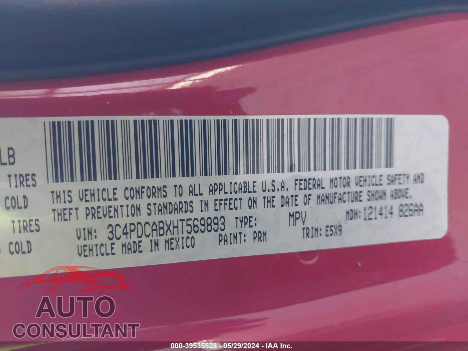 DODGE JOURNEY 2017 - 3C4PDCABXHT569893