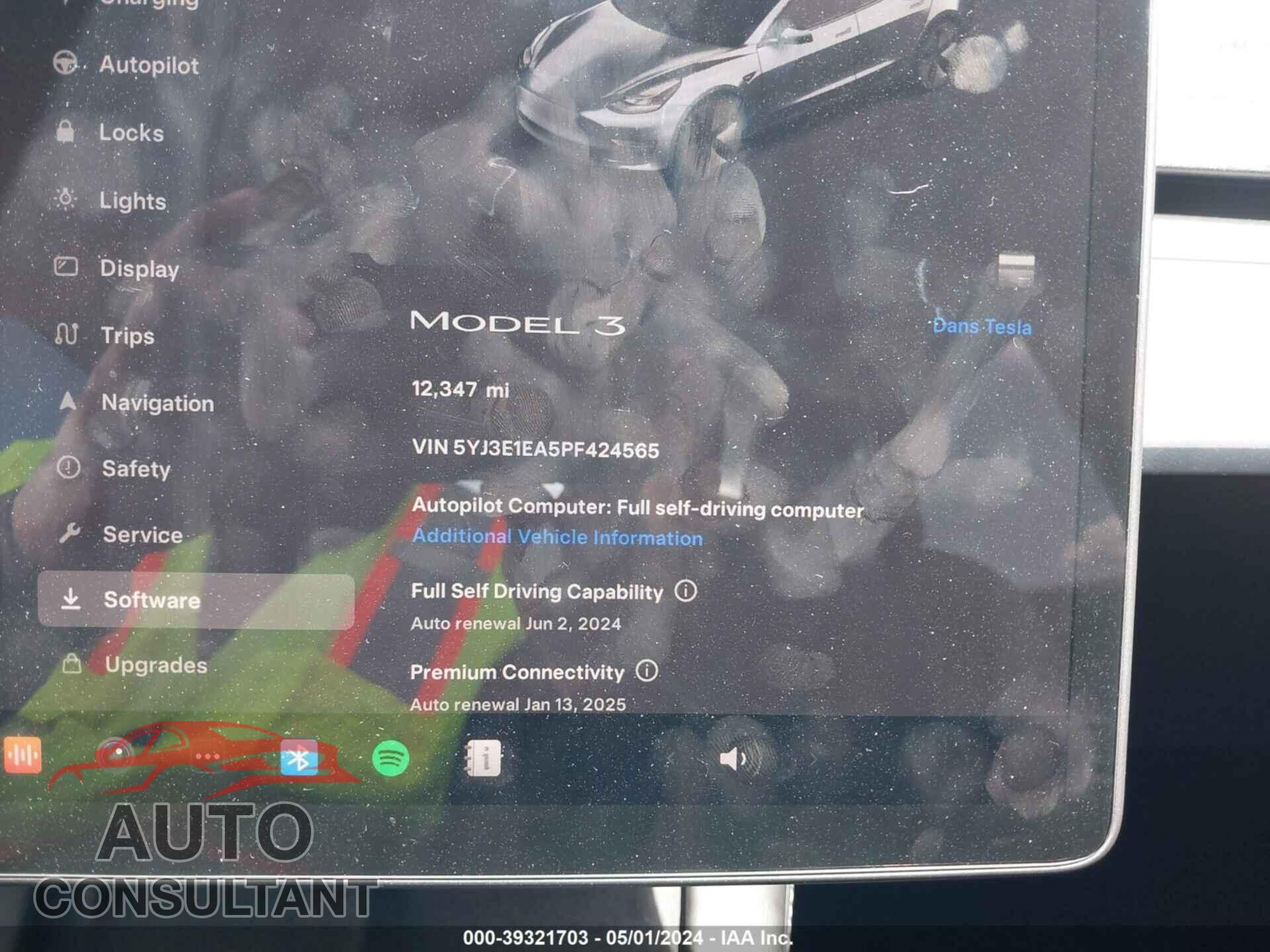 TESLA MODEL 3 2023 - 5YJ3E1EA5PF424565