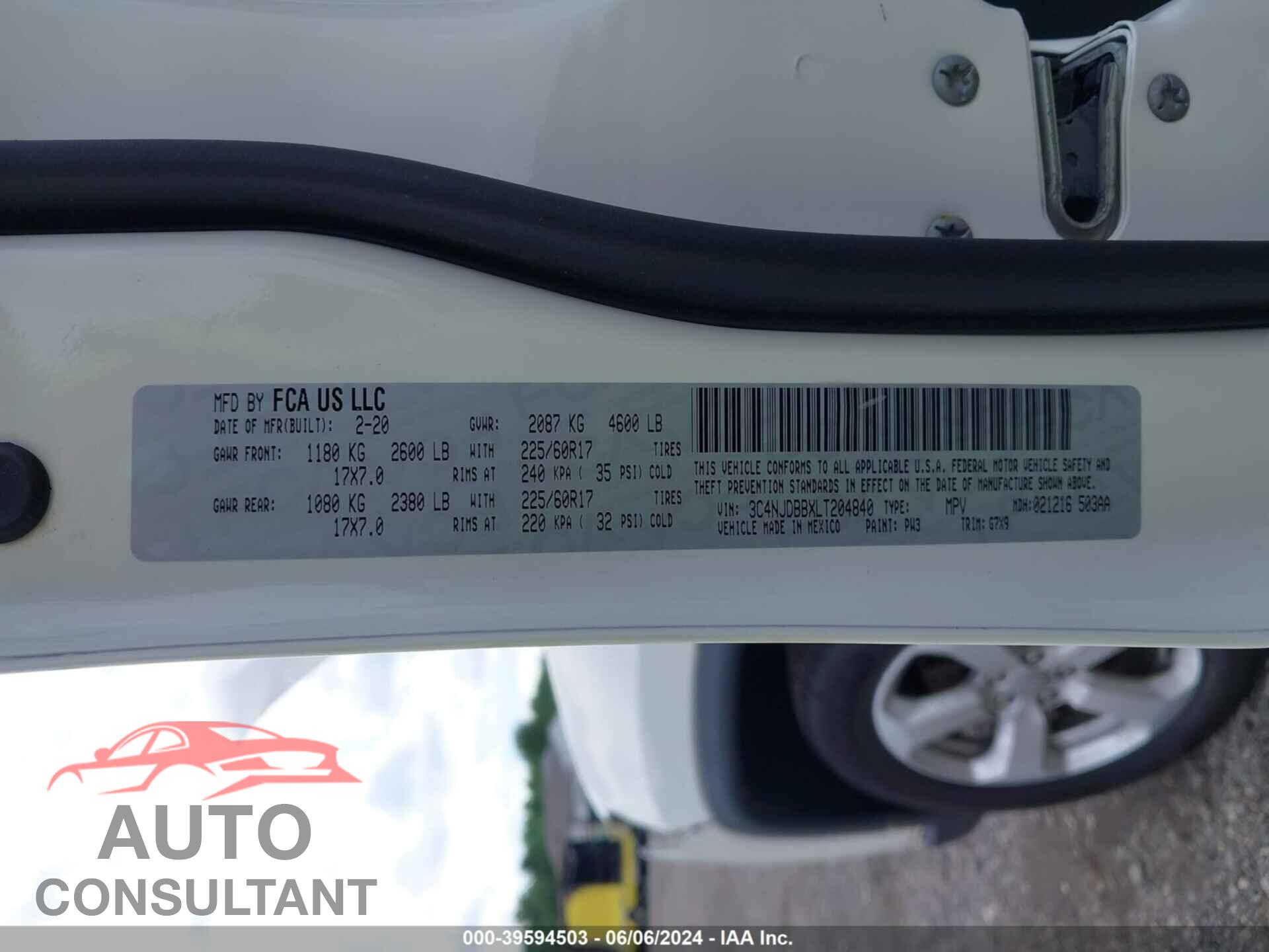 JEEP COMPASS 2020 - 3C4NJDBBXLT204840
