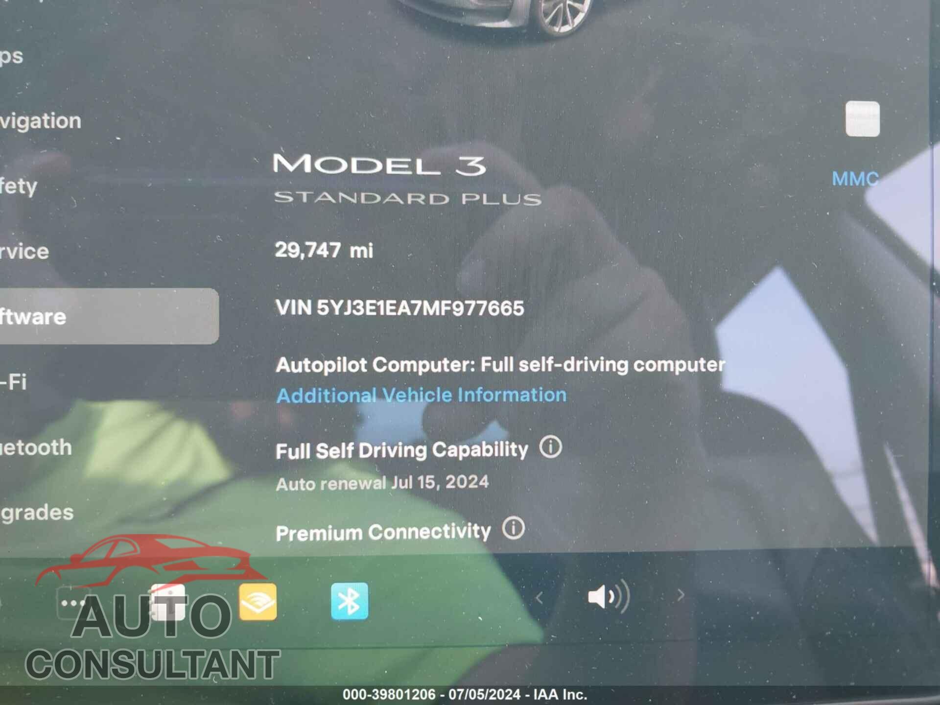 TESLA MODEL 3 2021 - 5YJ3E1EA7MF977665