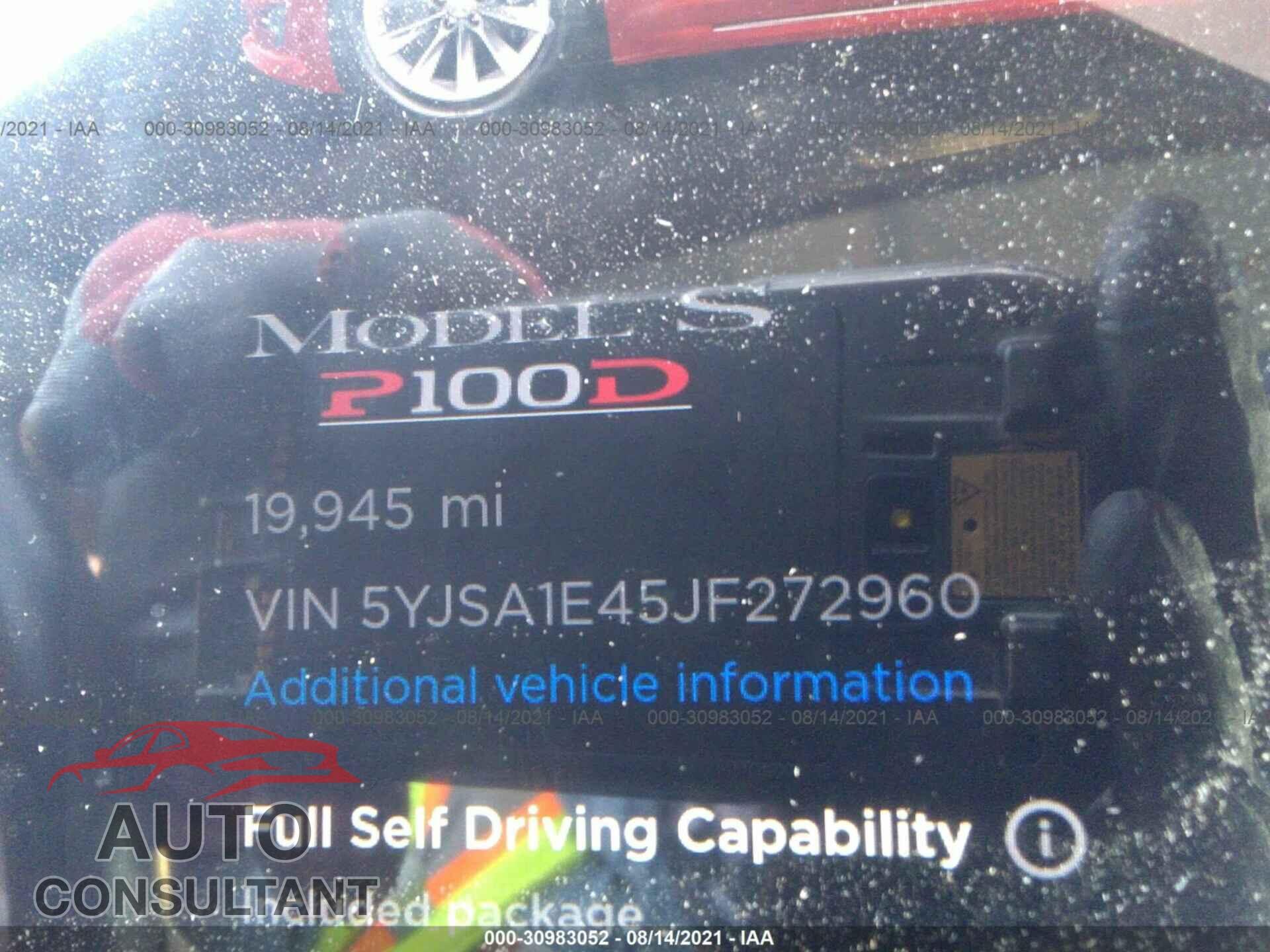 TESLA MODEL S 2018 - 5YJSA1E45JF272960